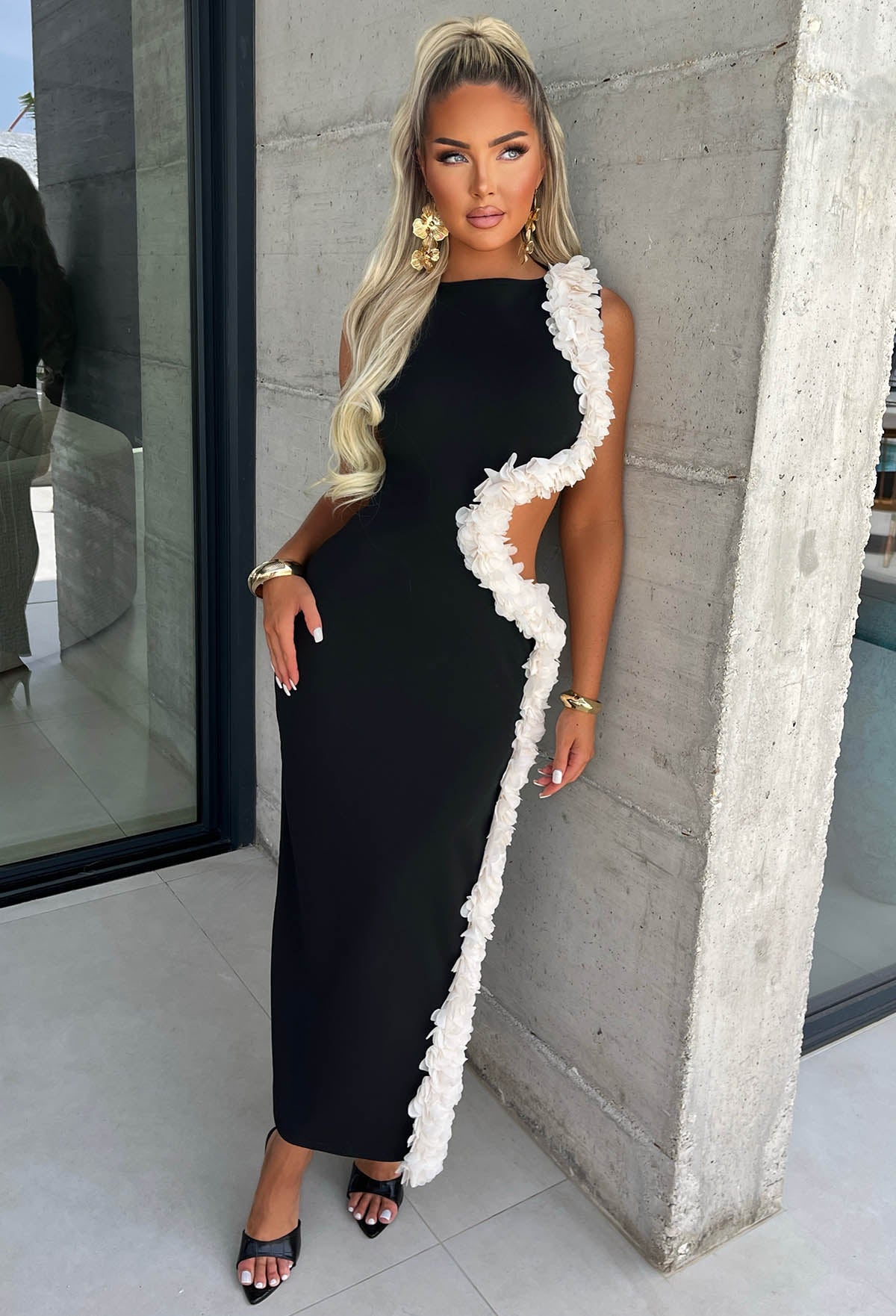 Billion Dollar Bae Black Cut Out Maxi Dress