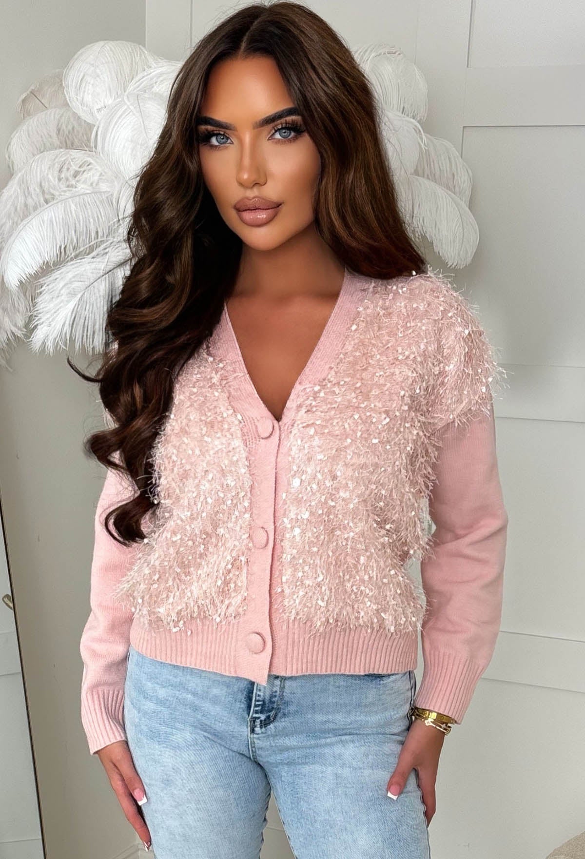 Blush Kiss Pink Tassel Front Button Cardigan