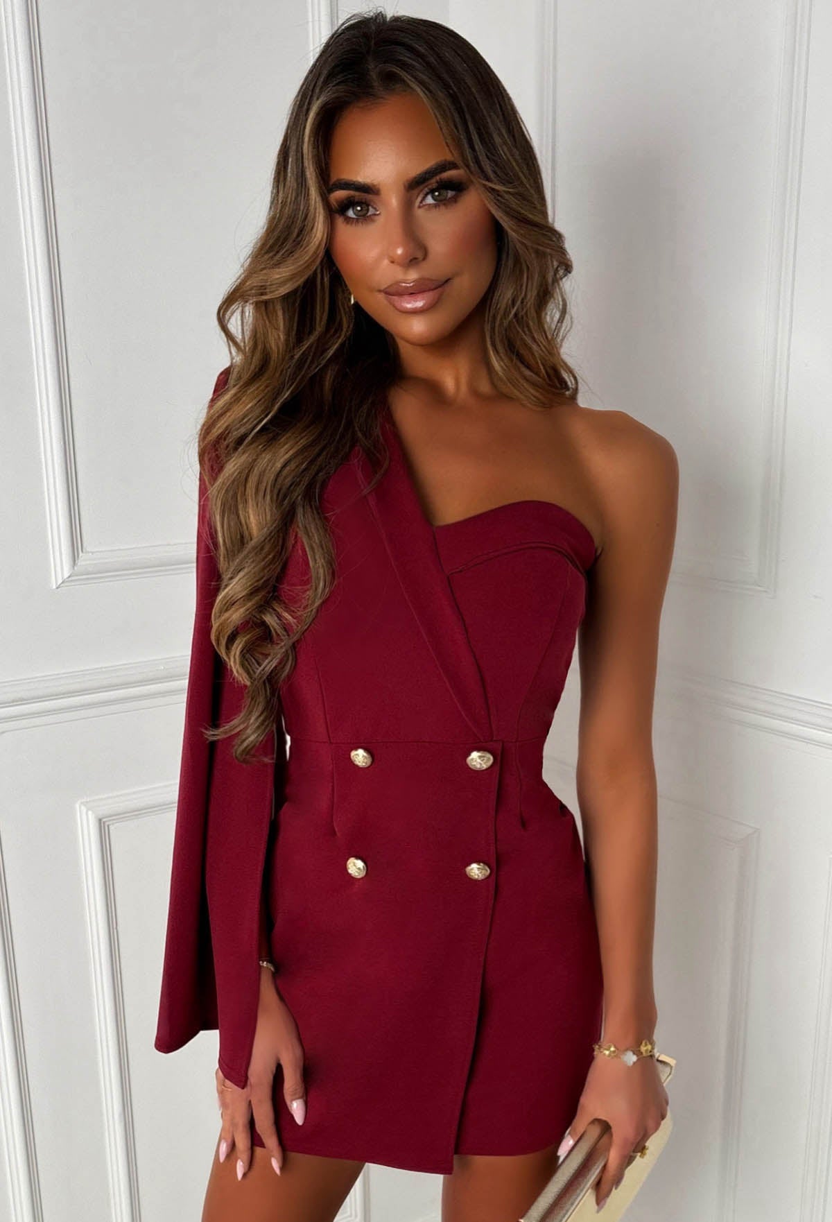 Bossin Forever Burgundy Blazer Mini Dress Pink Boutique