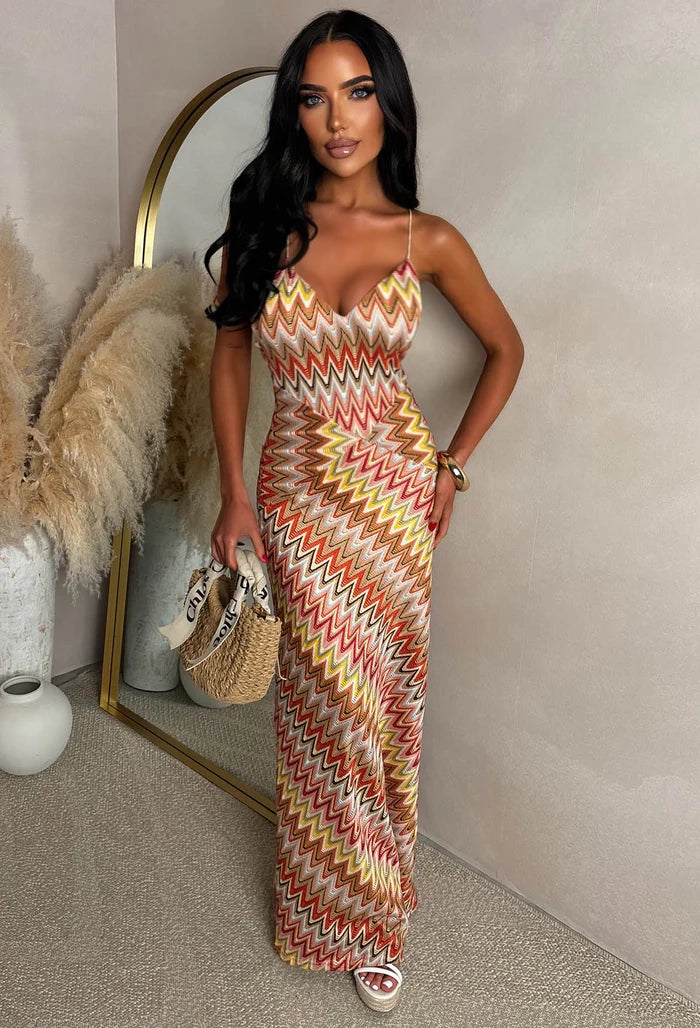 Bring On The Style Orange Zig Zag Maxi Dress