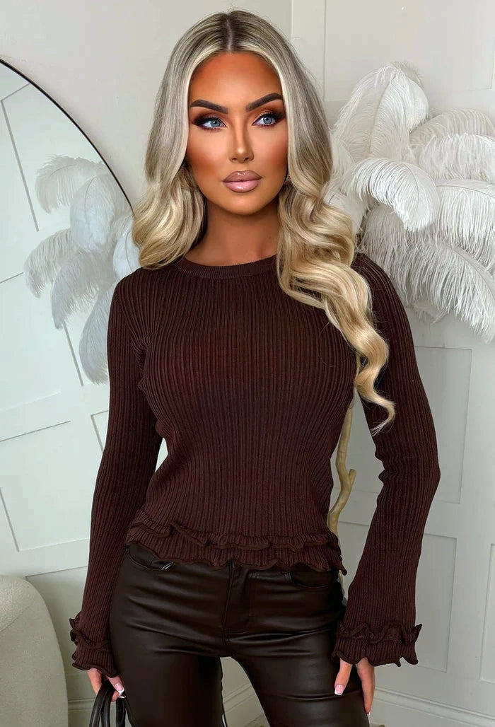 Brown Frill Jumper