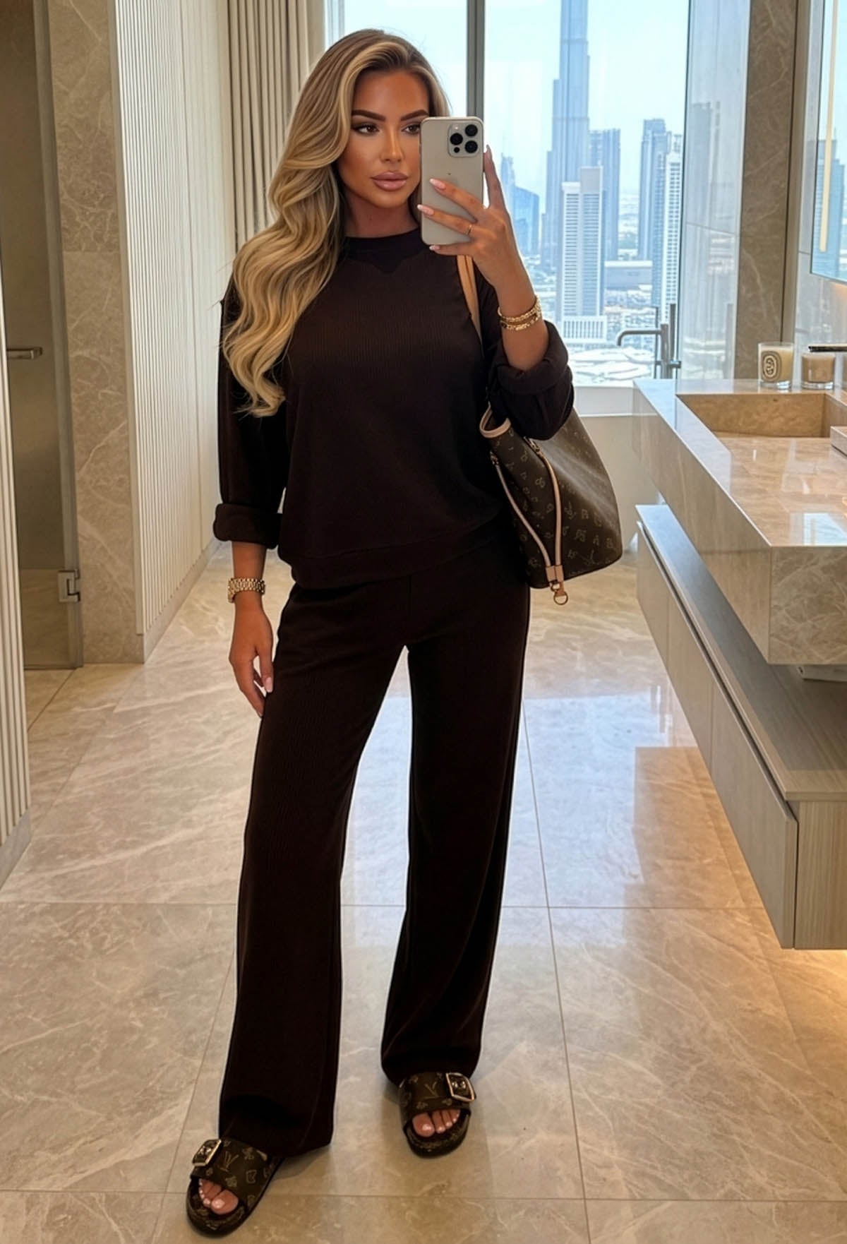 Casual Romance Chocolate Brown Soft Lounge Trousers