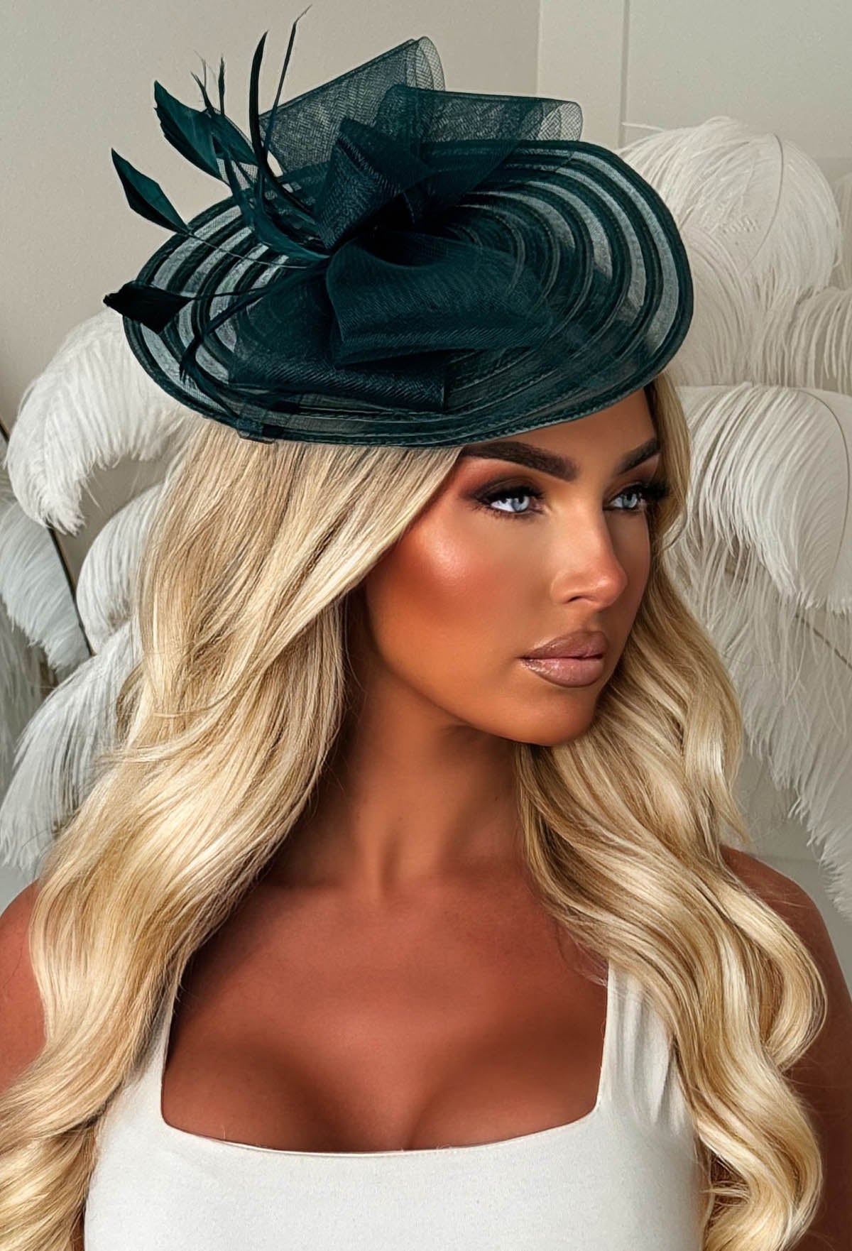 Celestial Chic Green Mesh Fascinator