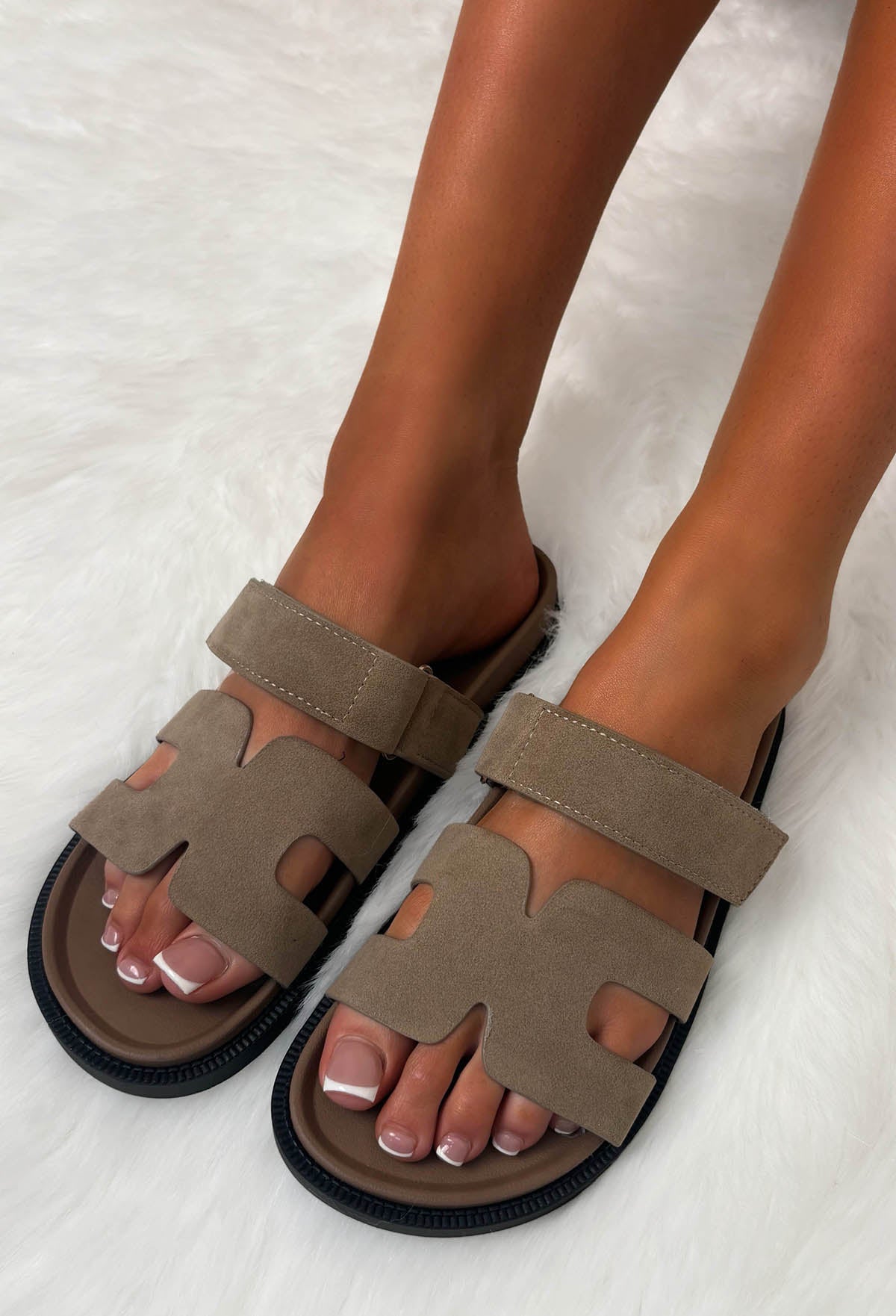 Chic In Summer Beige Faux Suede Sandals
