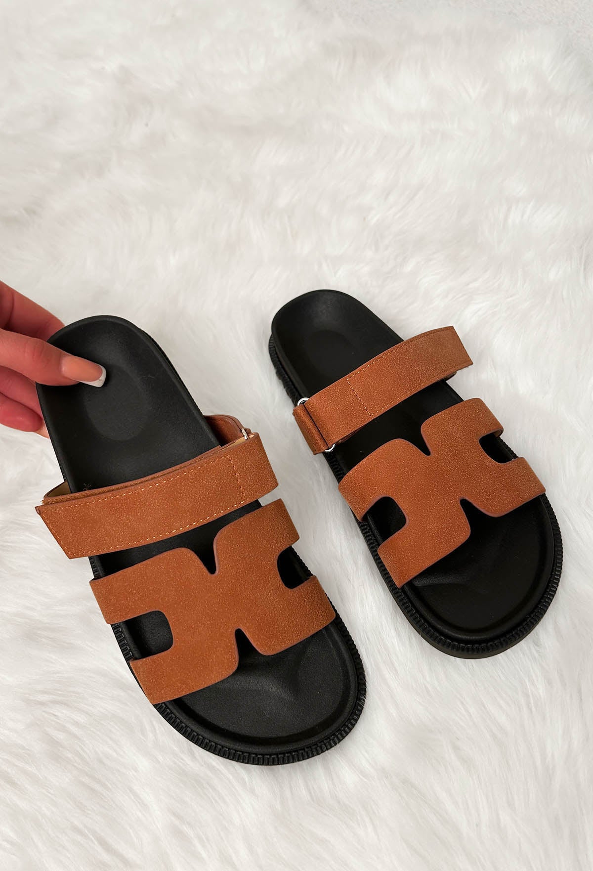 Chic In Summer Terracotta Faux Suede Sandals