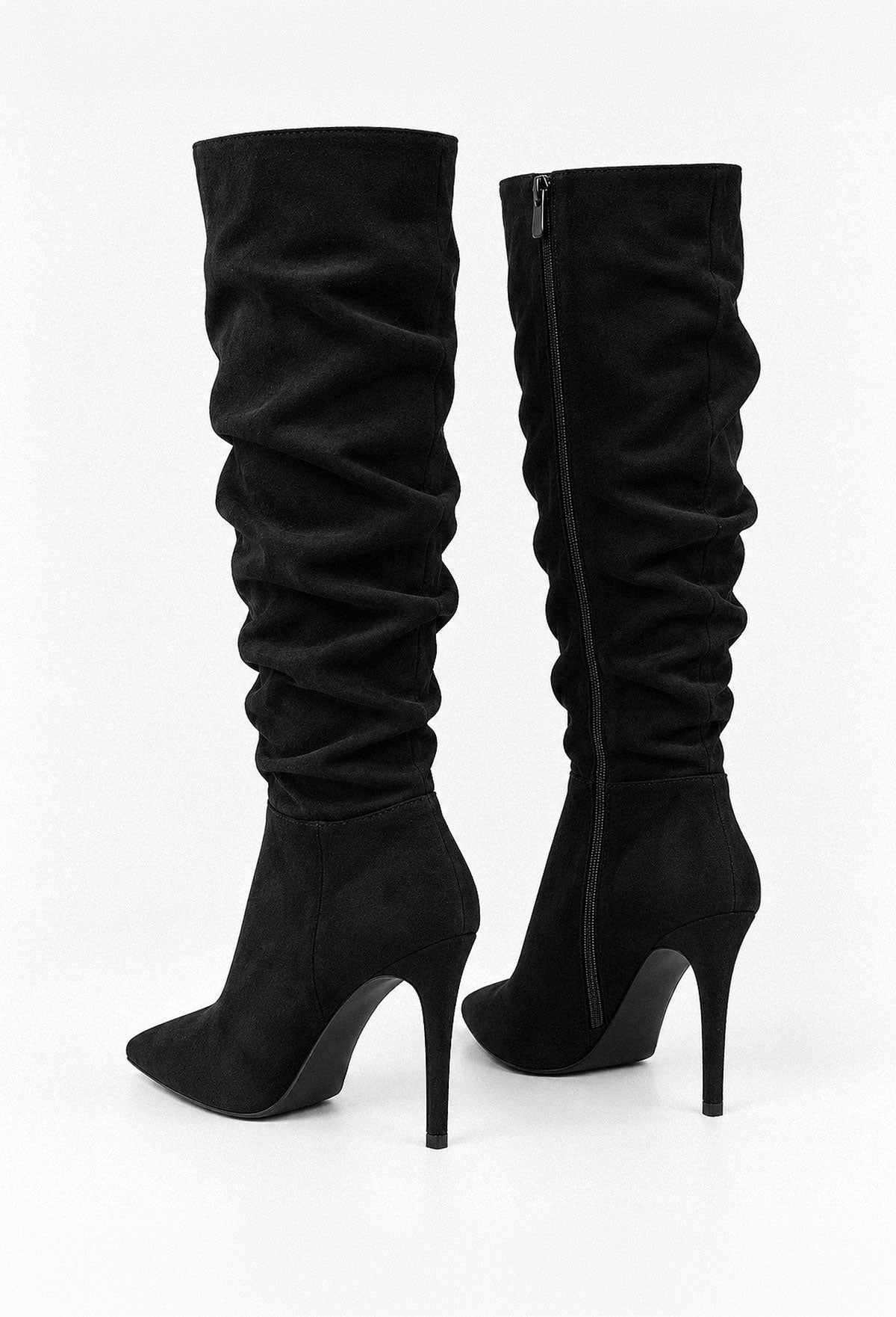 chic-step-black-ruched-faux-suede-high-knee-heel-boot-3
