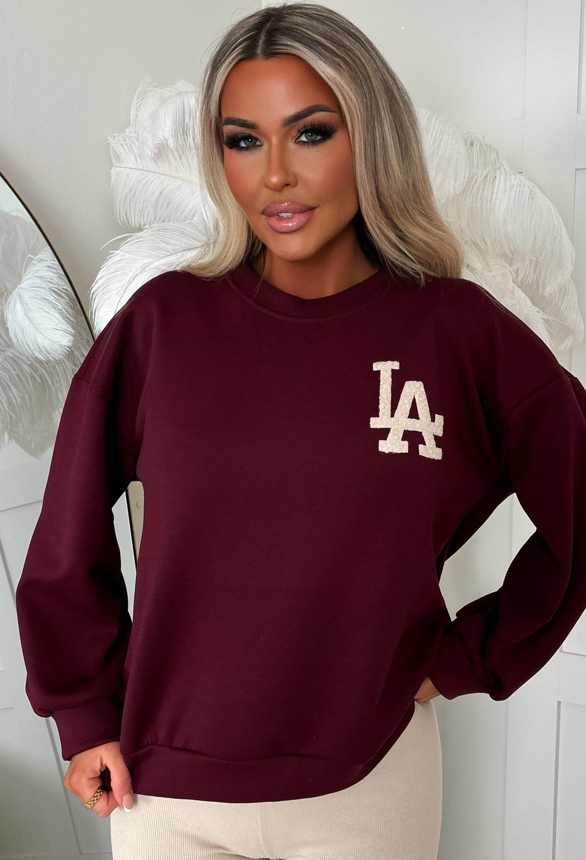 City Comforts Burgundy LA Sweatshirt