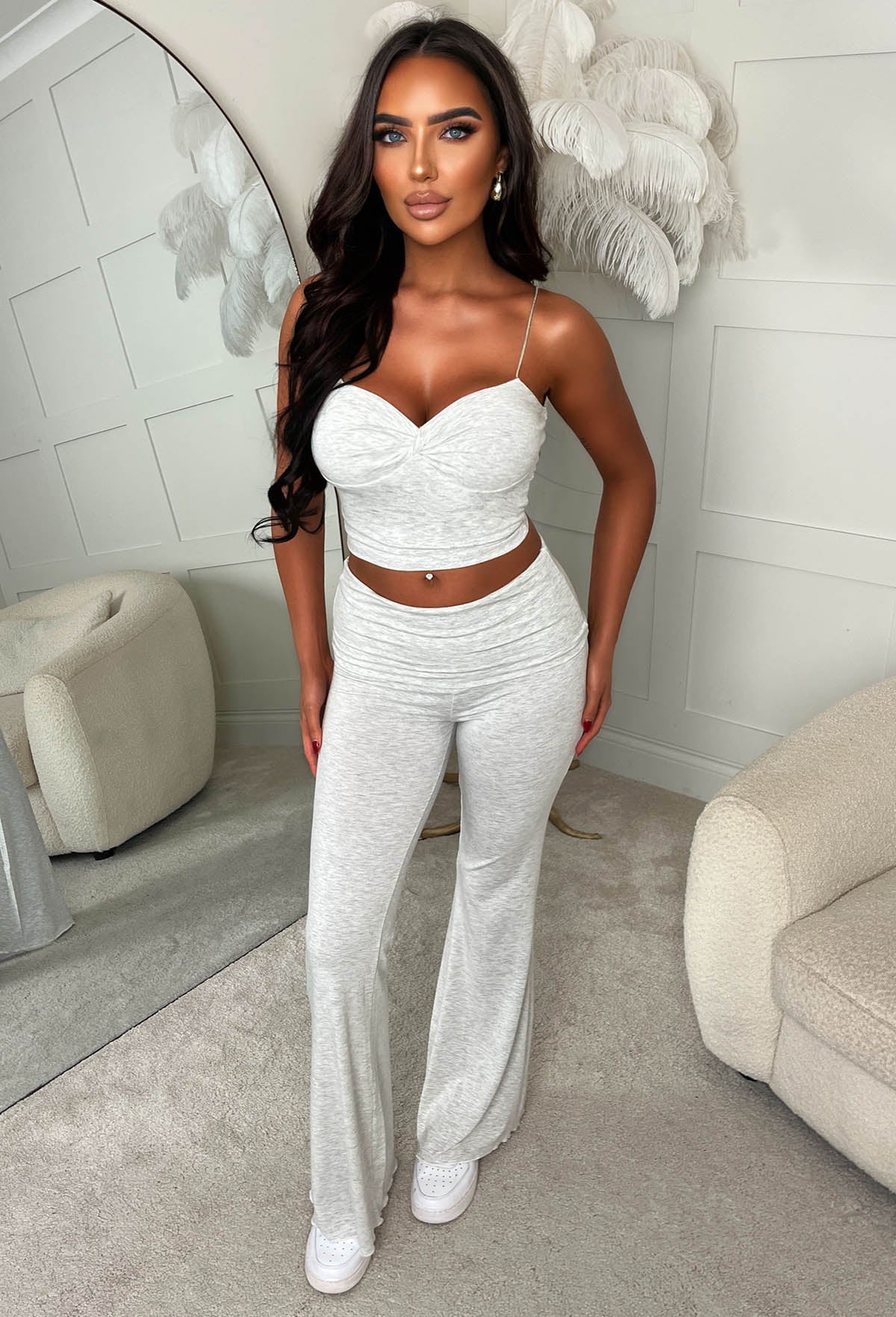 Comfort Core Grey Marl Jersey Loungewear Co-Ord Set