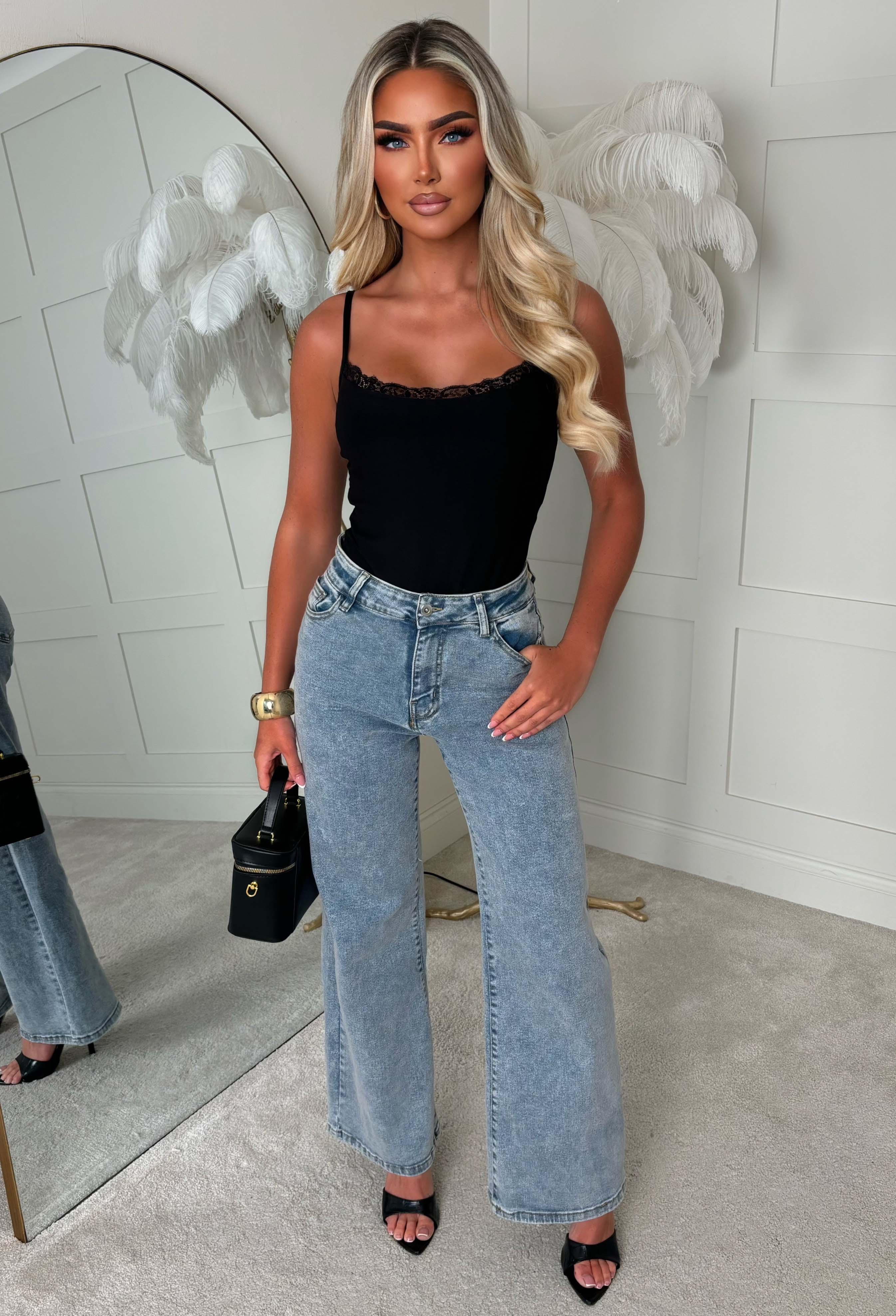 Contour Crush Black Lace Hem Bodysuit