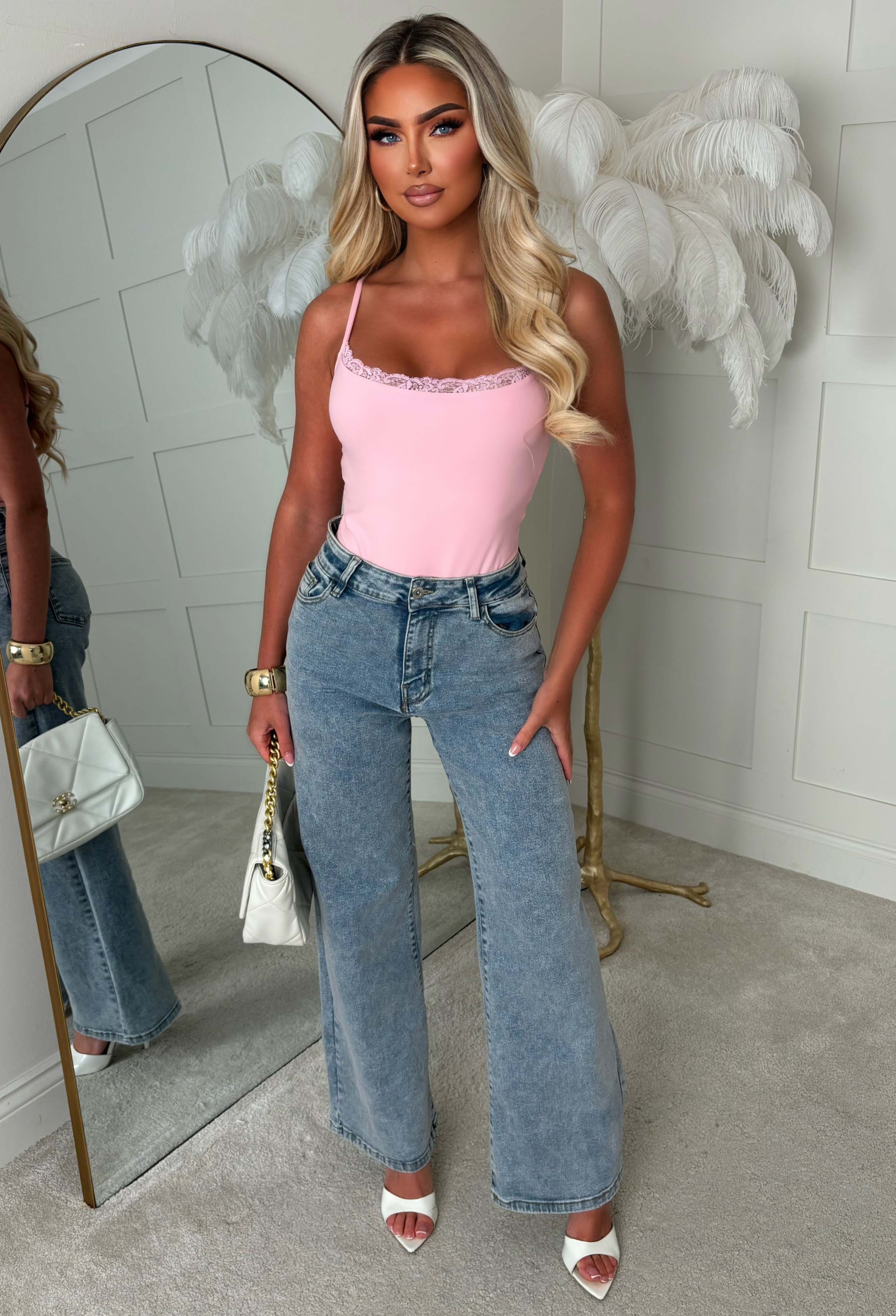 Contour Crush Pink Lace Hem Bodysuit