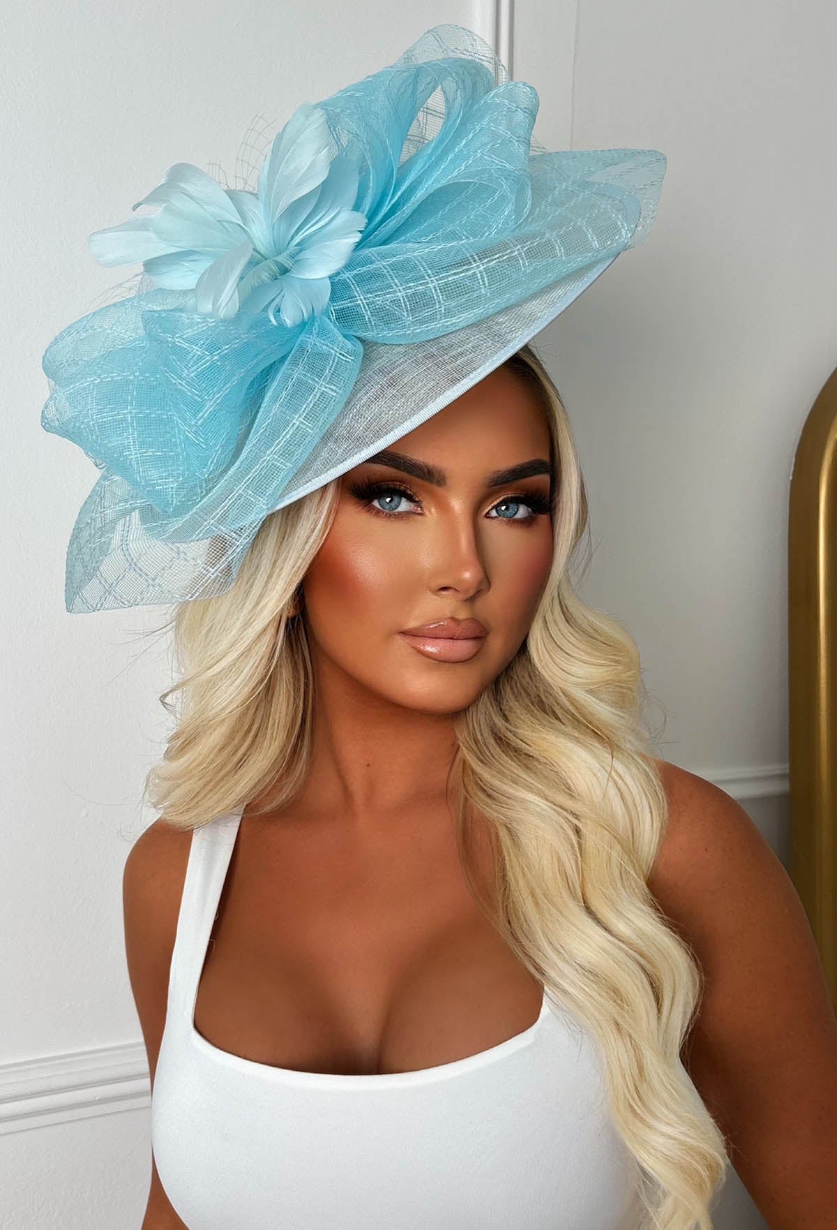 Cosmo Chic Blue Floral Bow Detail Fascinator