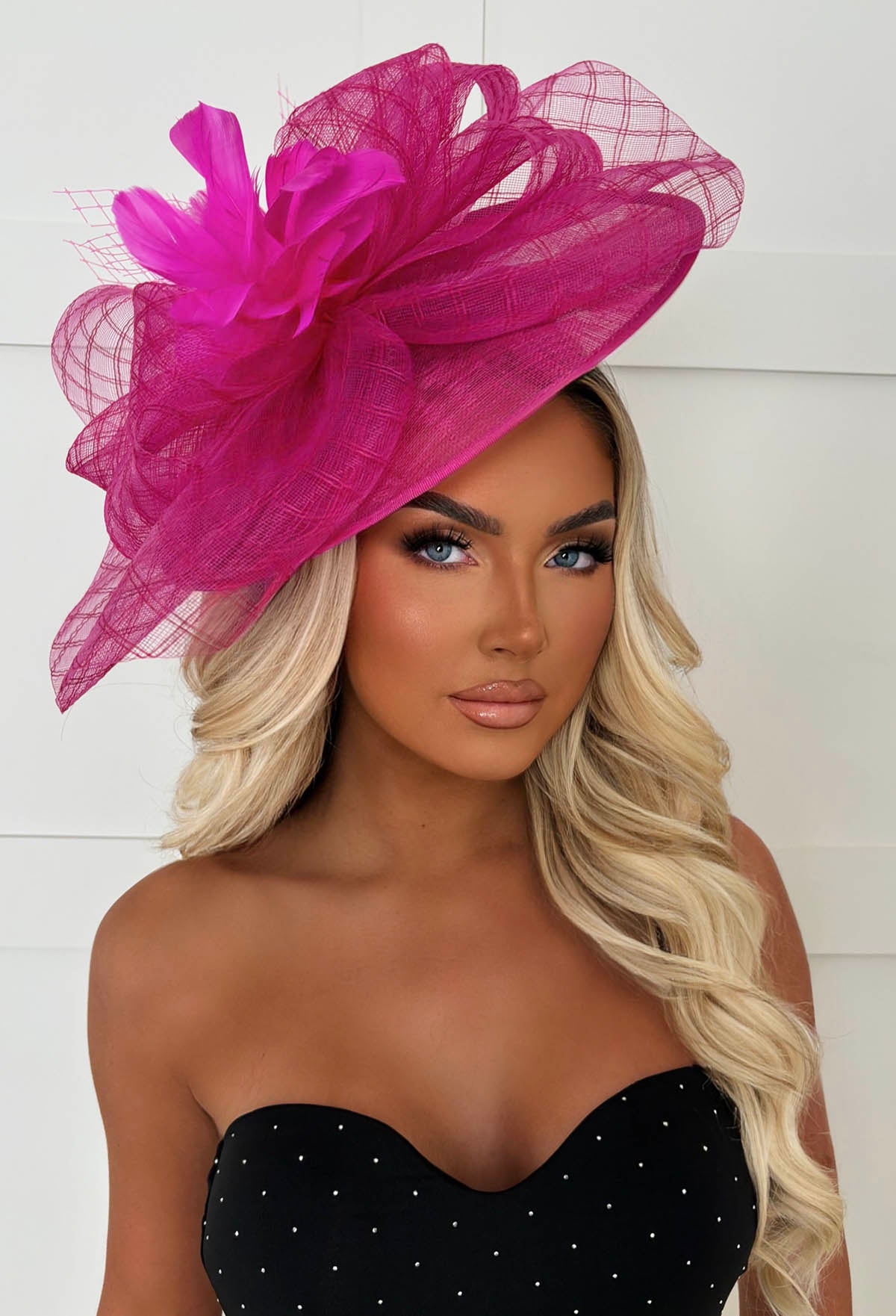 Cosmo Chic Hot Pink Floral Bow Detail Fascinator