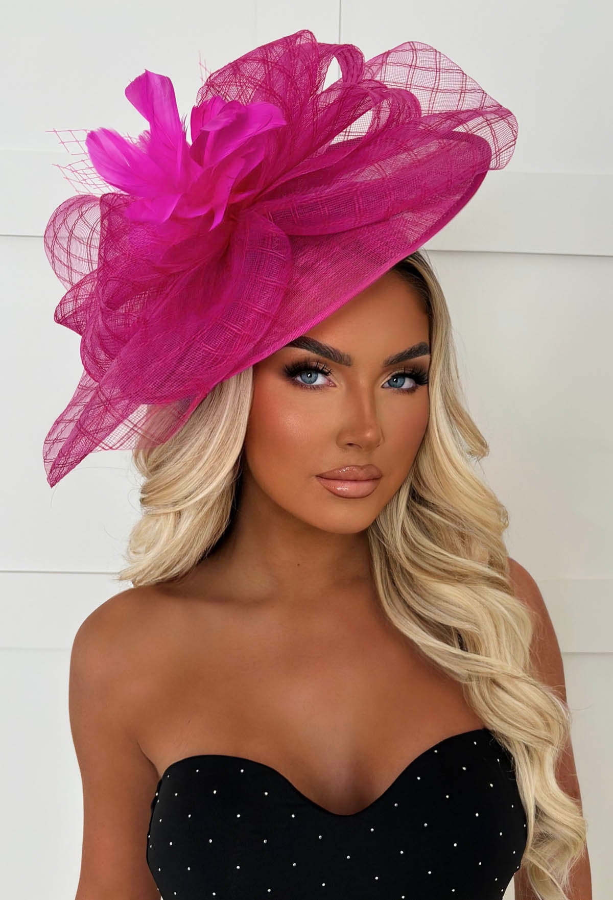 Cosmo Chic Hot Pink Floral Bow Detail Fascinator