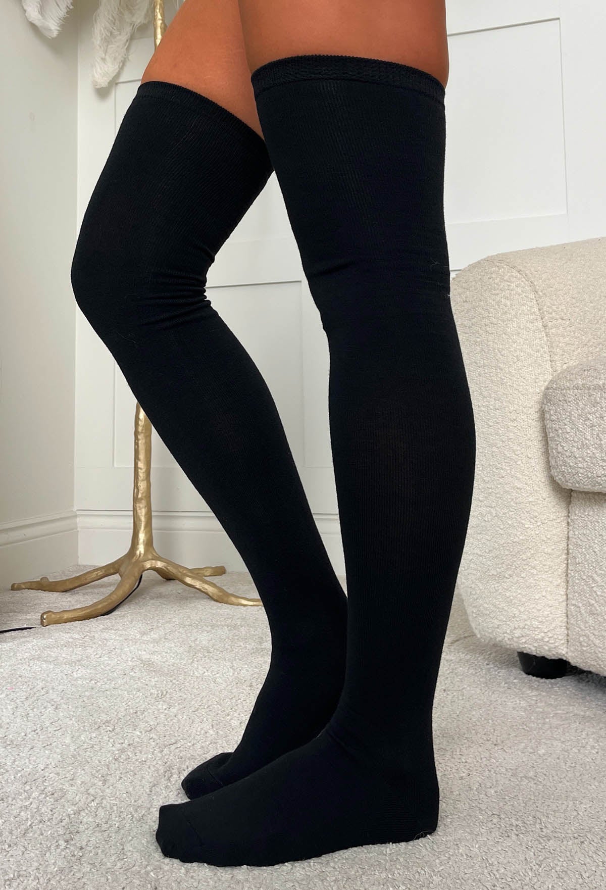 Cosy Chic Black Knee High Socks