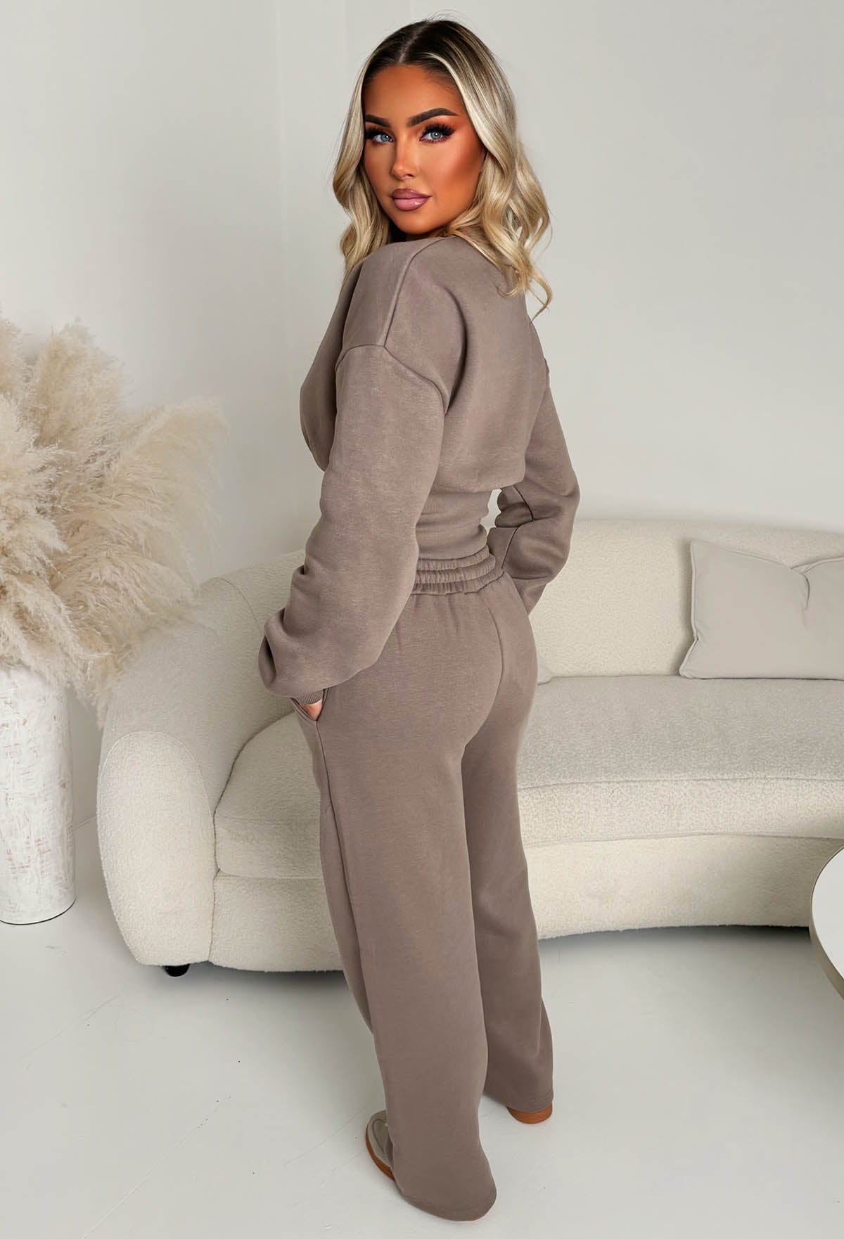 Cosy Love Mocha Cinched Waist Lounge Co-Ord Set