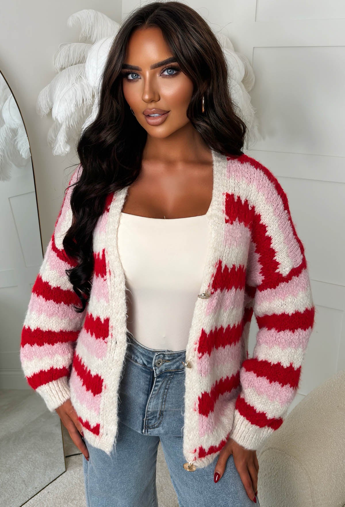 Red Knitted Cardigan