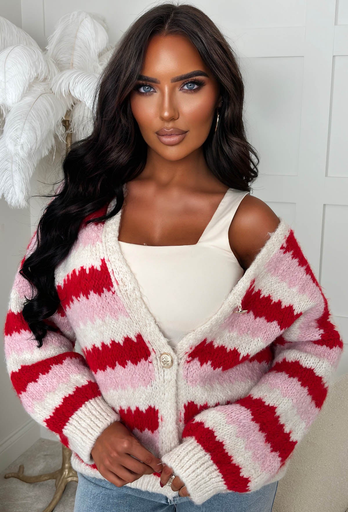 Red Knitted Cardigan