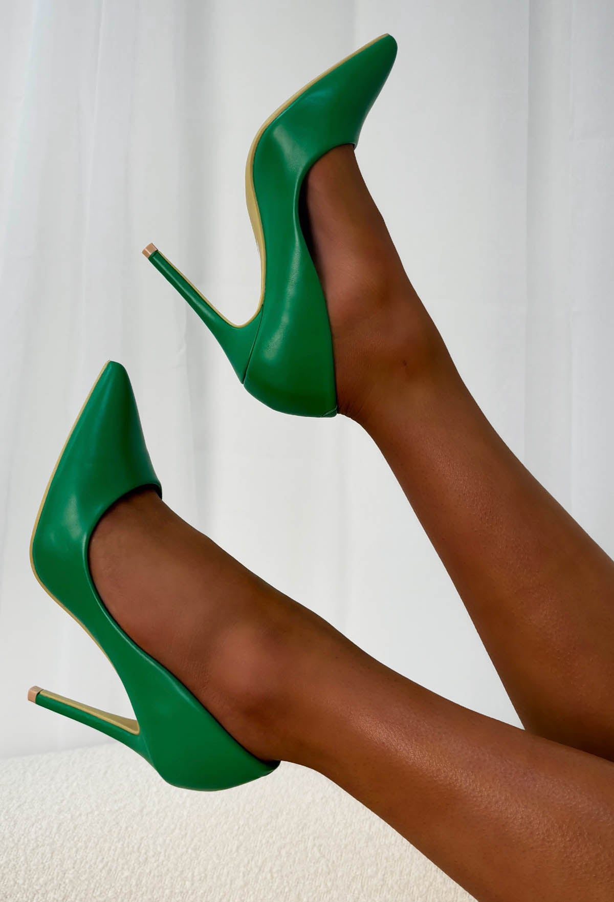 Crushing On You Green Faux Leather Court Heels