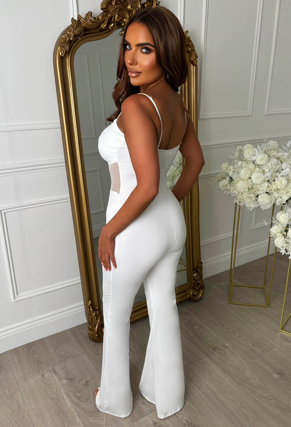 Dare To Bare White Sheer Waist Jumpsuit