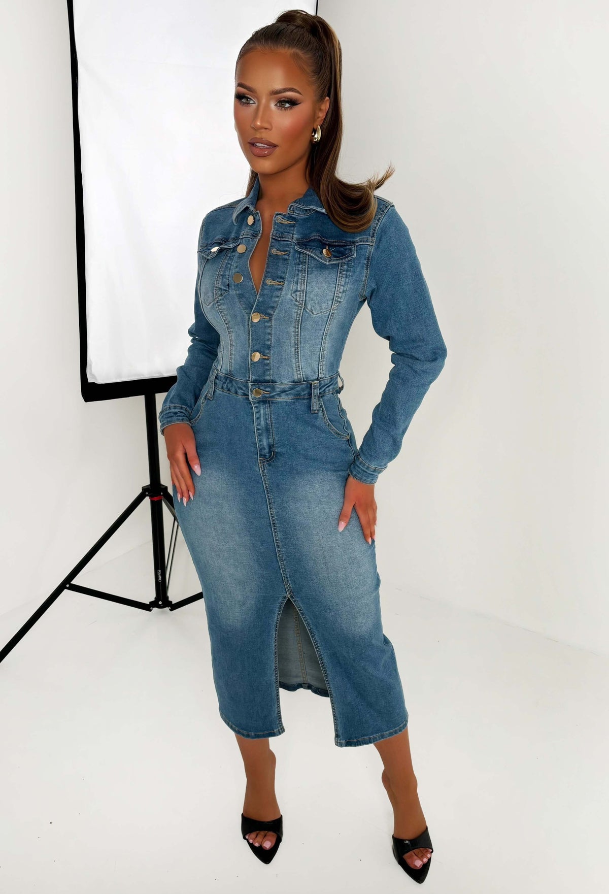 Denim Long Sleeve Dress