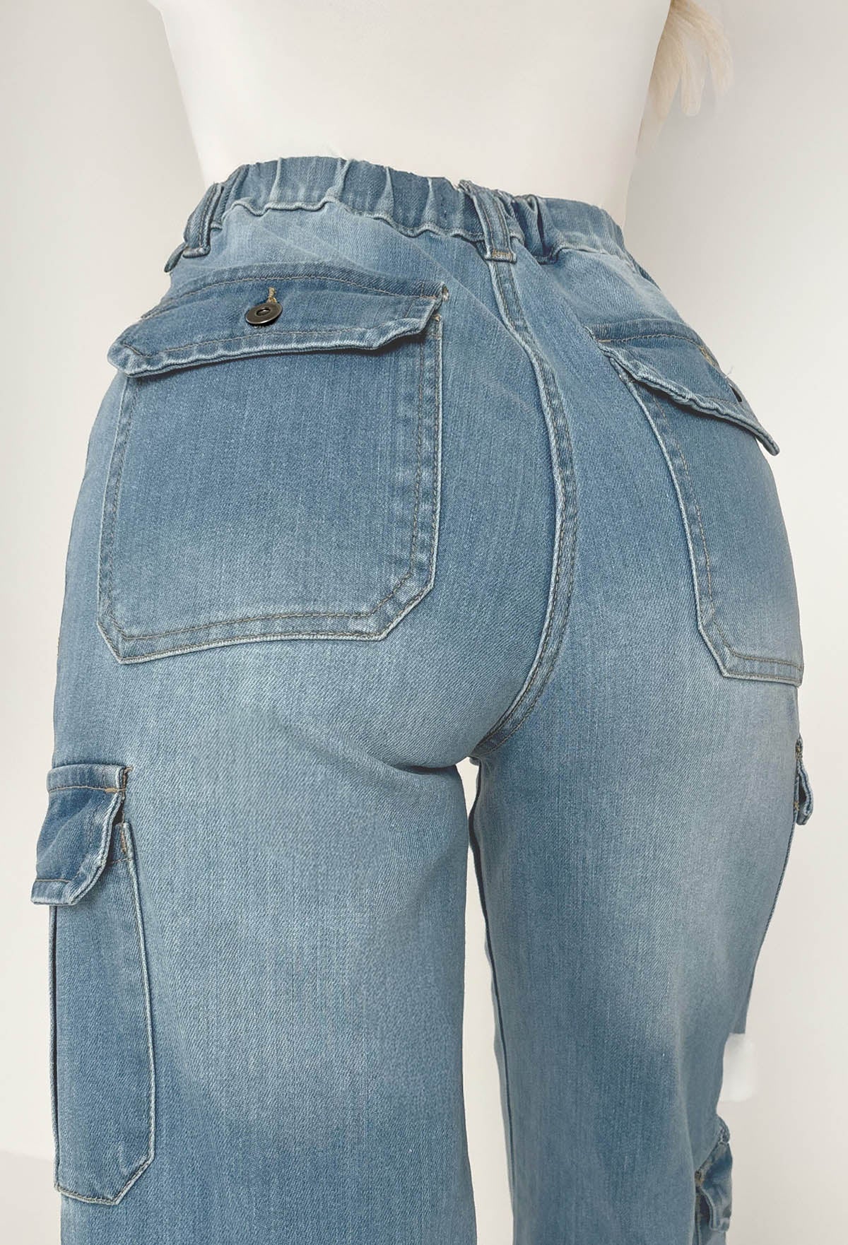Blue Denim Cargo Jeans
