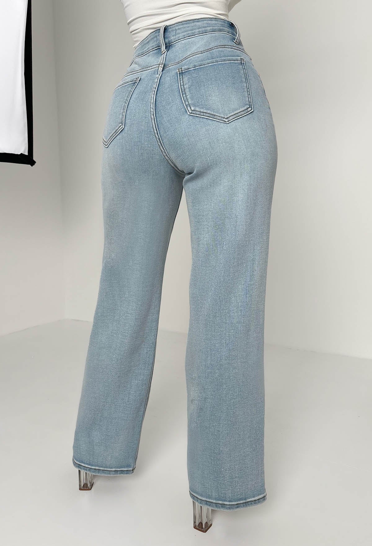 Blue Denim Distressed Jeans