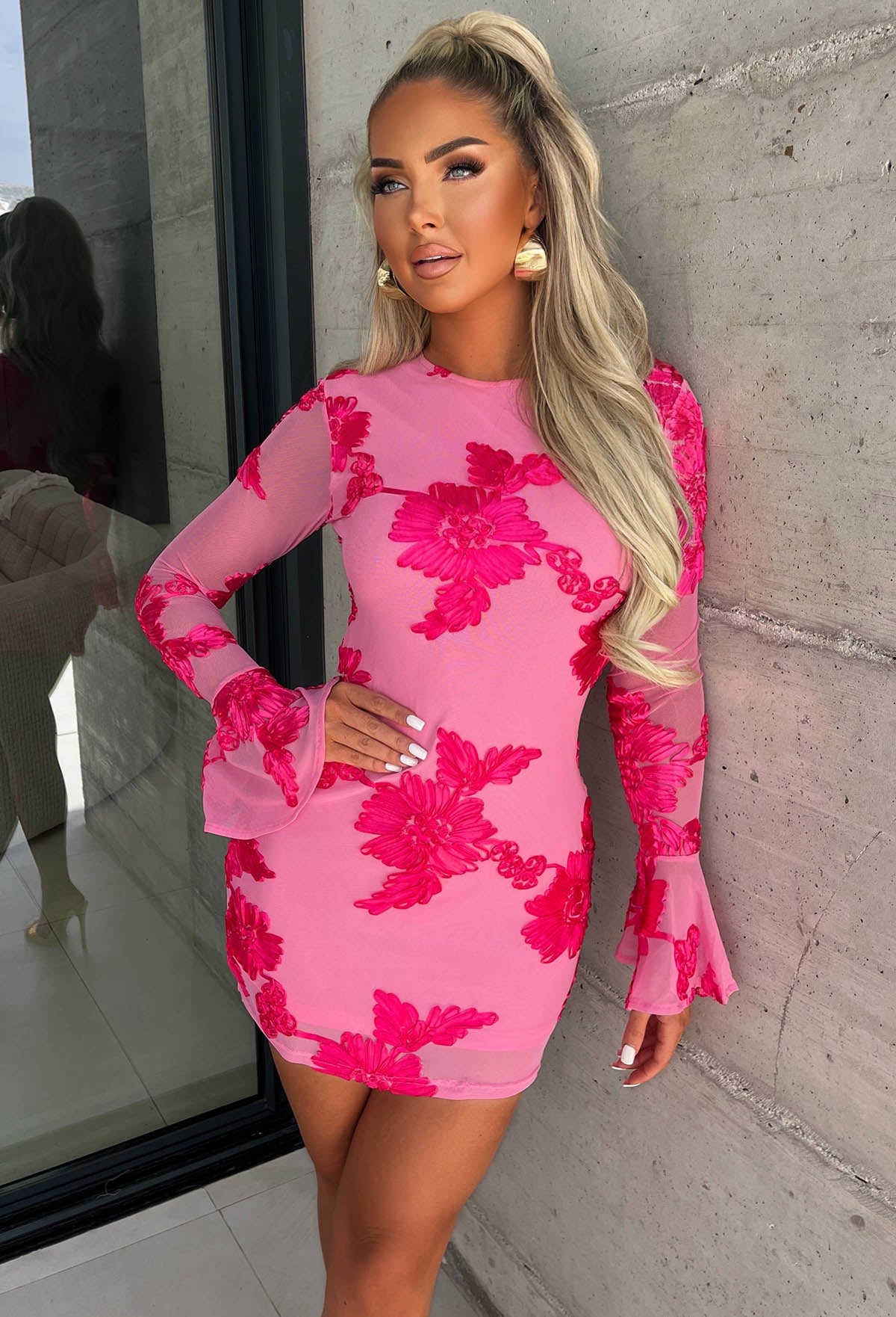 Eternal Bliss Hot Pink Mini Ribbon Dress