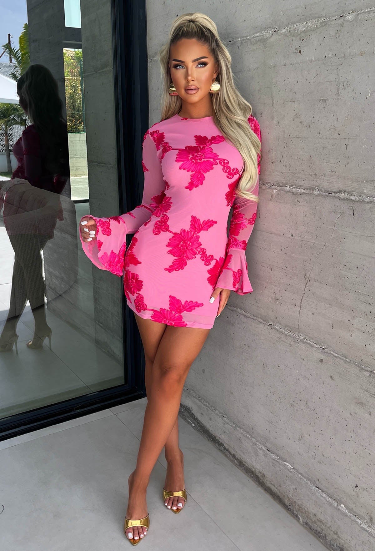 Eternal Bliss Hot Pink Mini Ribbon Dress