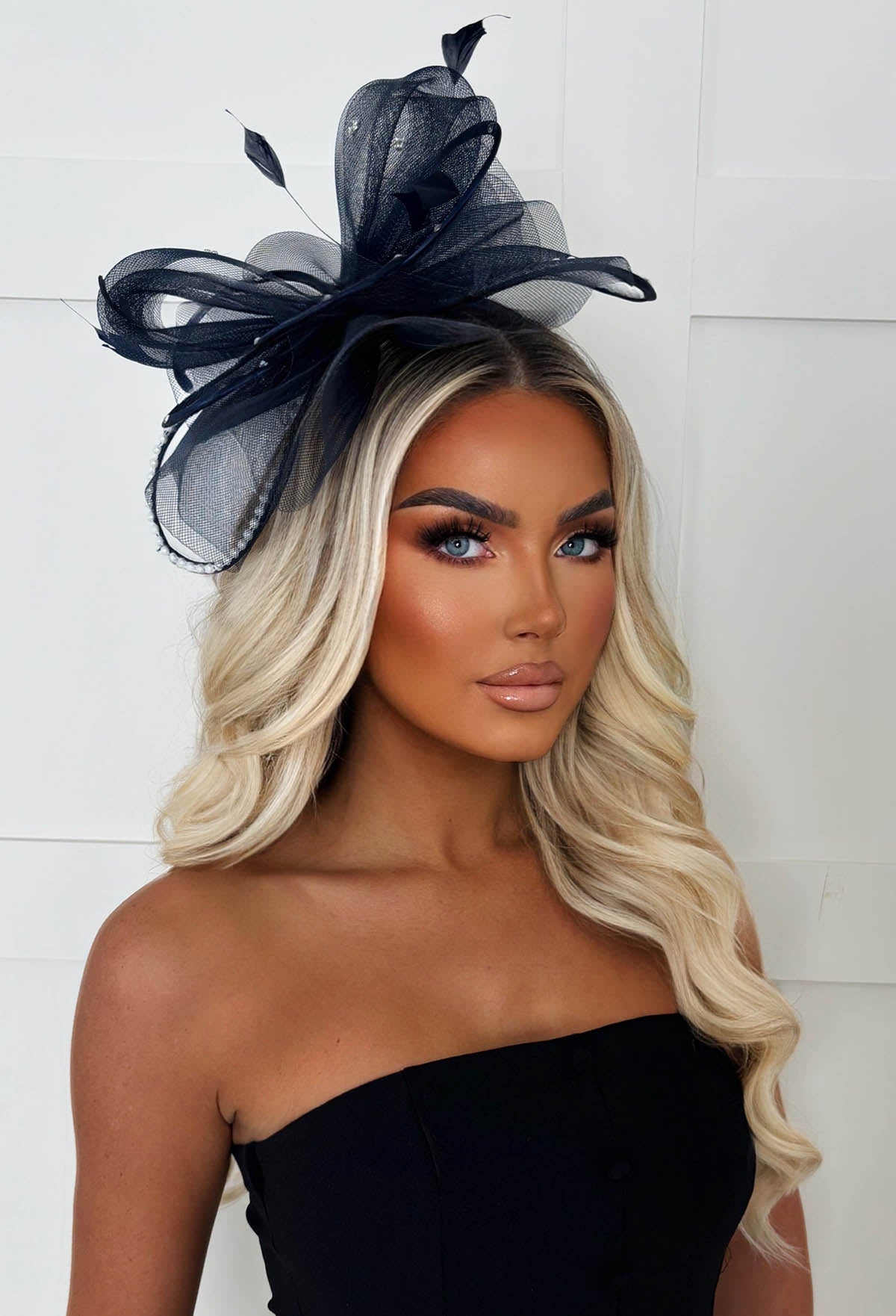 Eternity Navy Diamante Veil Fascinator