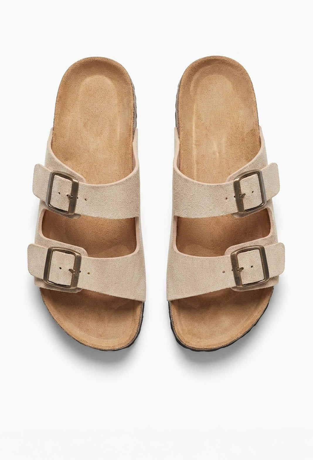 Everyday Chic Beige Strap & Buckle Sandals