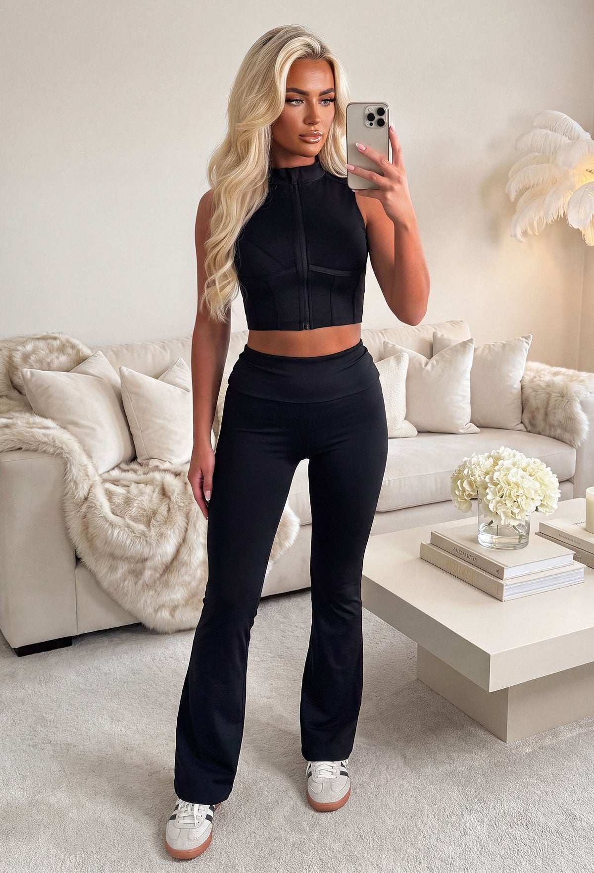 Black Active Flared Leggings