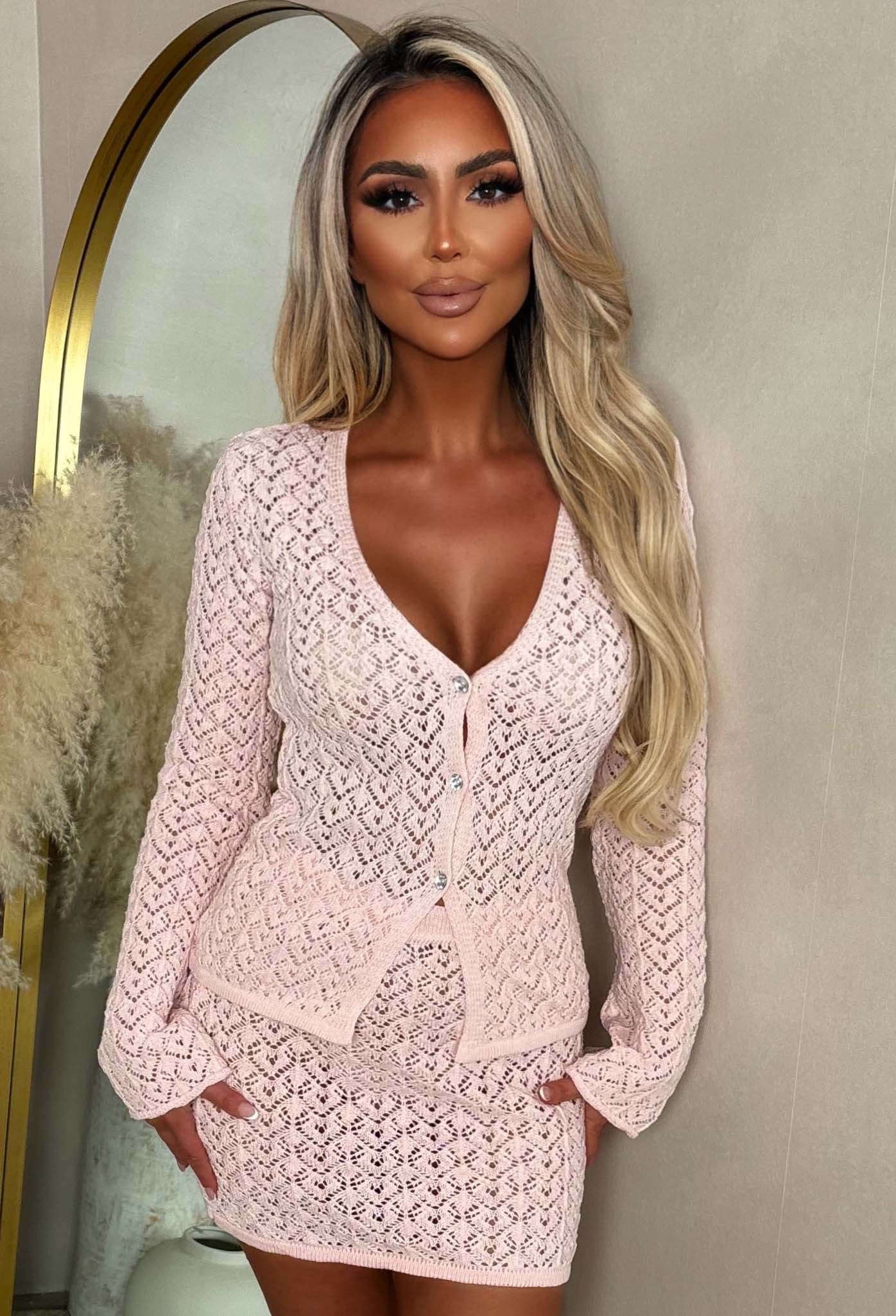 Exotic Glow Light Pink Crochet Top