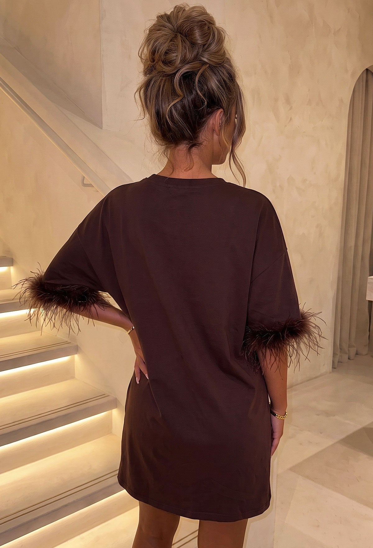 faith-brown-faux-feather-cuffed-t-shirt-dress-2