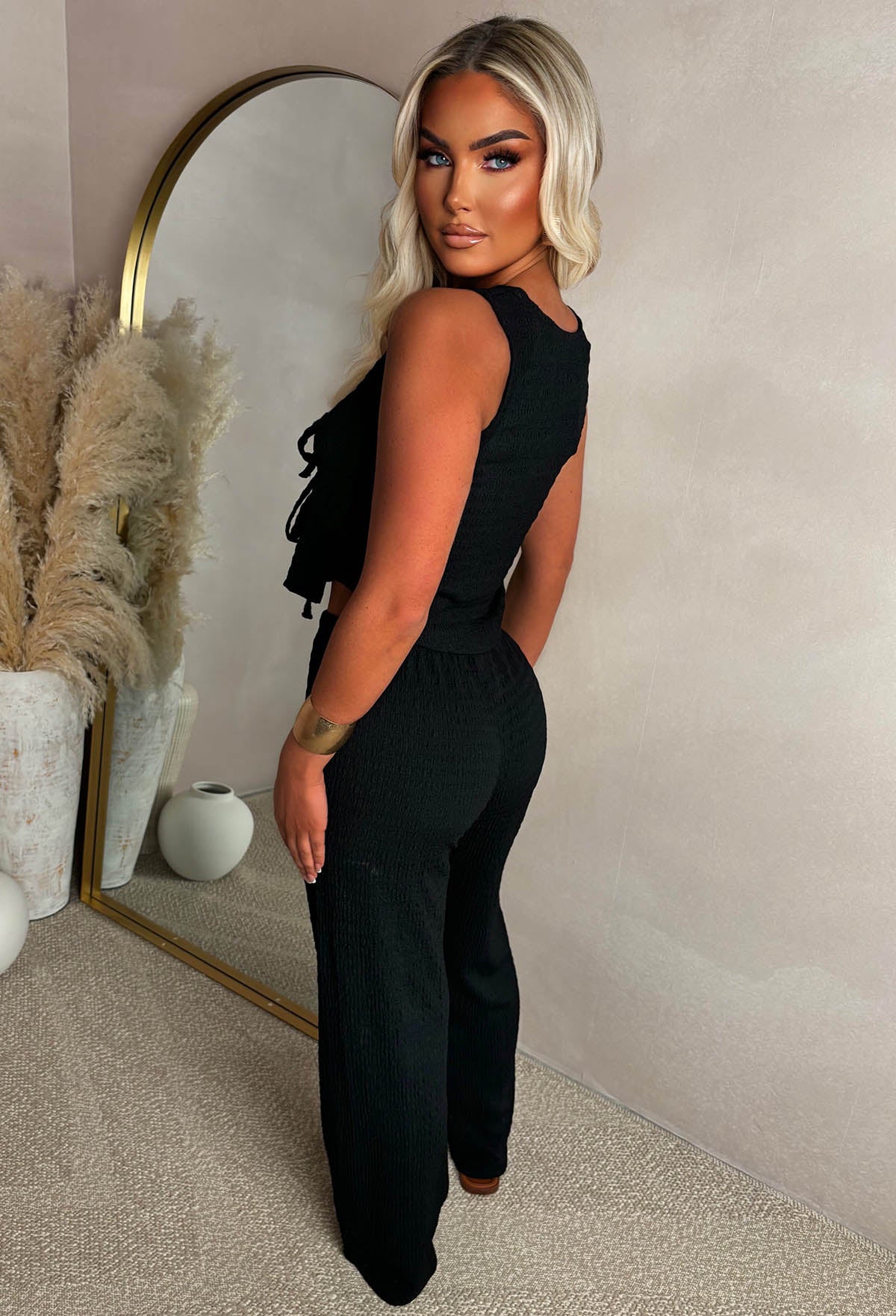 Fatal Attraction Black Tie Knot Top