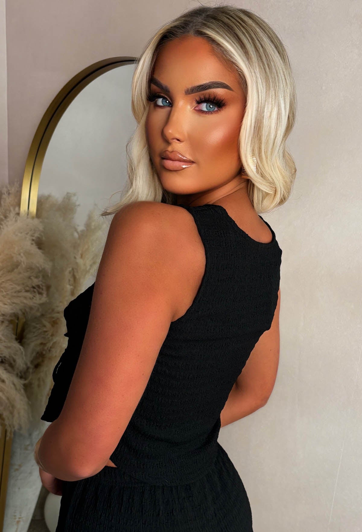 Fatal Attraction Black Tie Knot Top