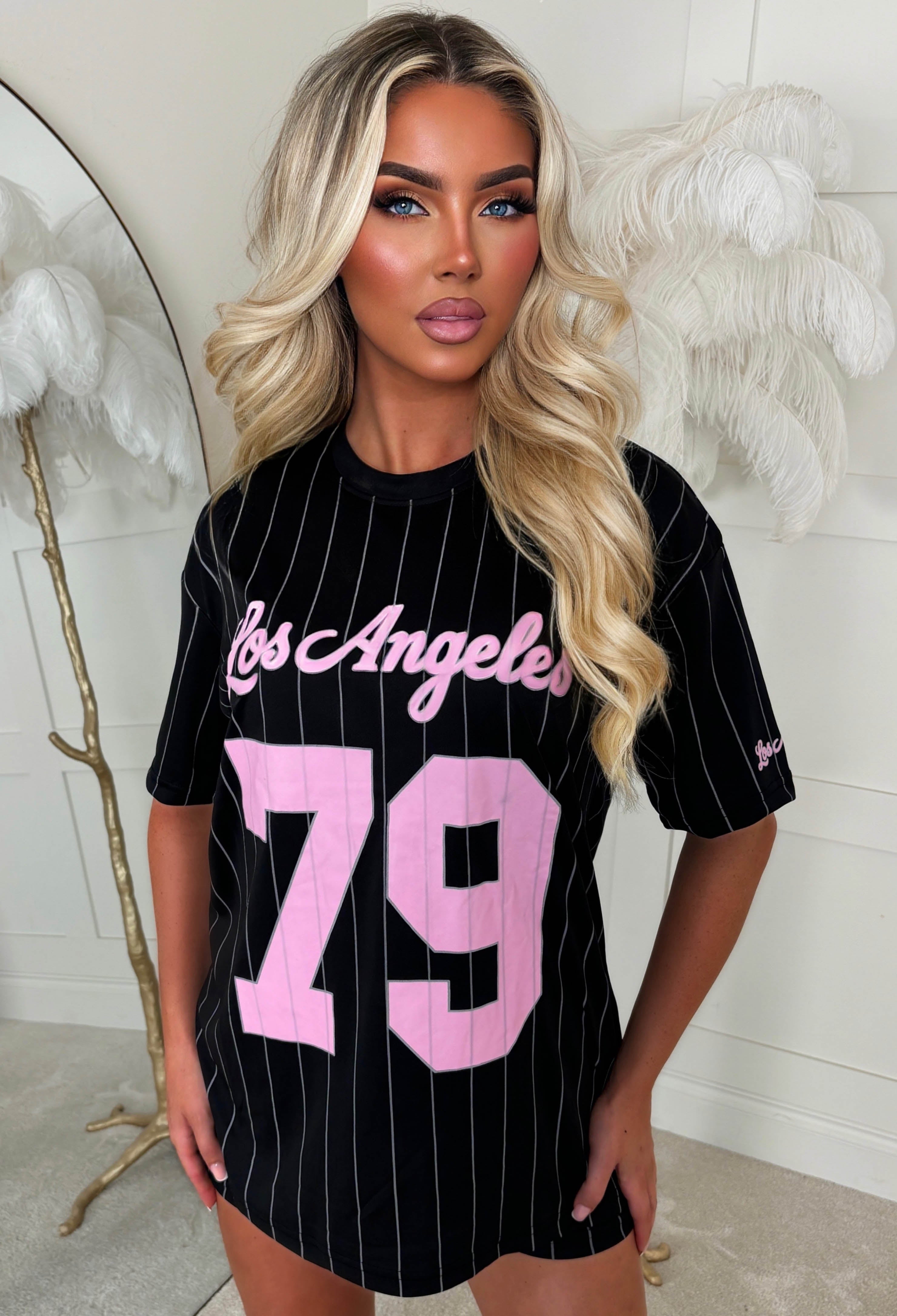 Black Stripe T-shirt And Shorts Lounge Set