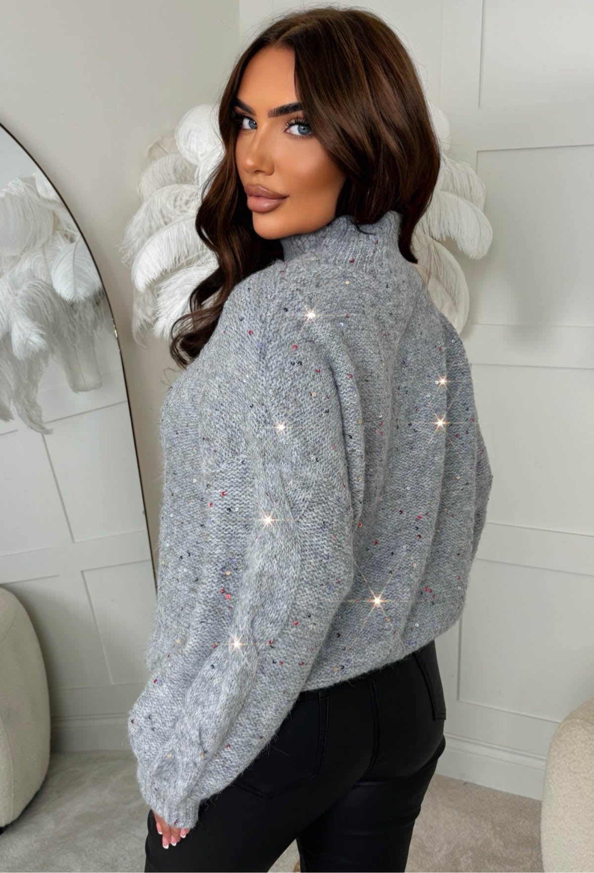 Fever Bloom Grey Ultra Soft Knitted Jumper