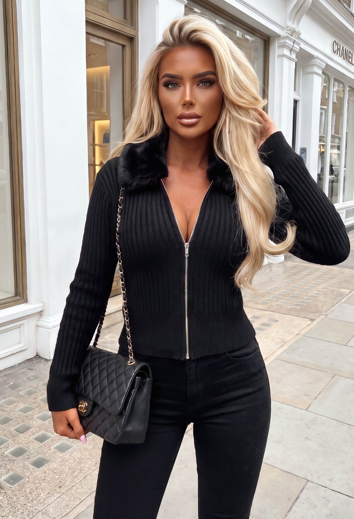 fifi-black-fur-collar-knitted-zip-top-1