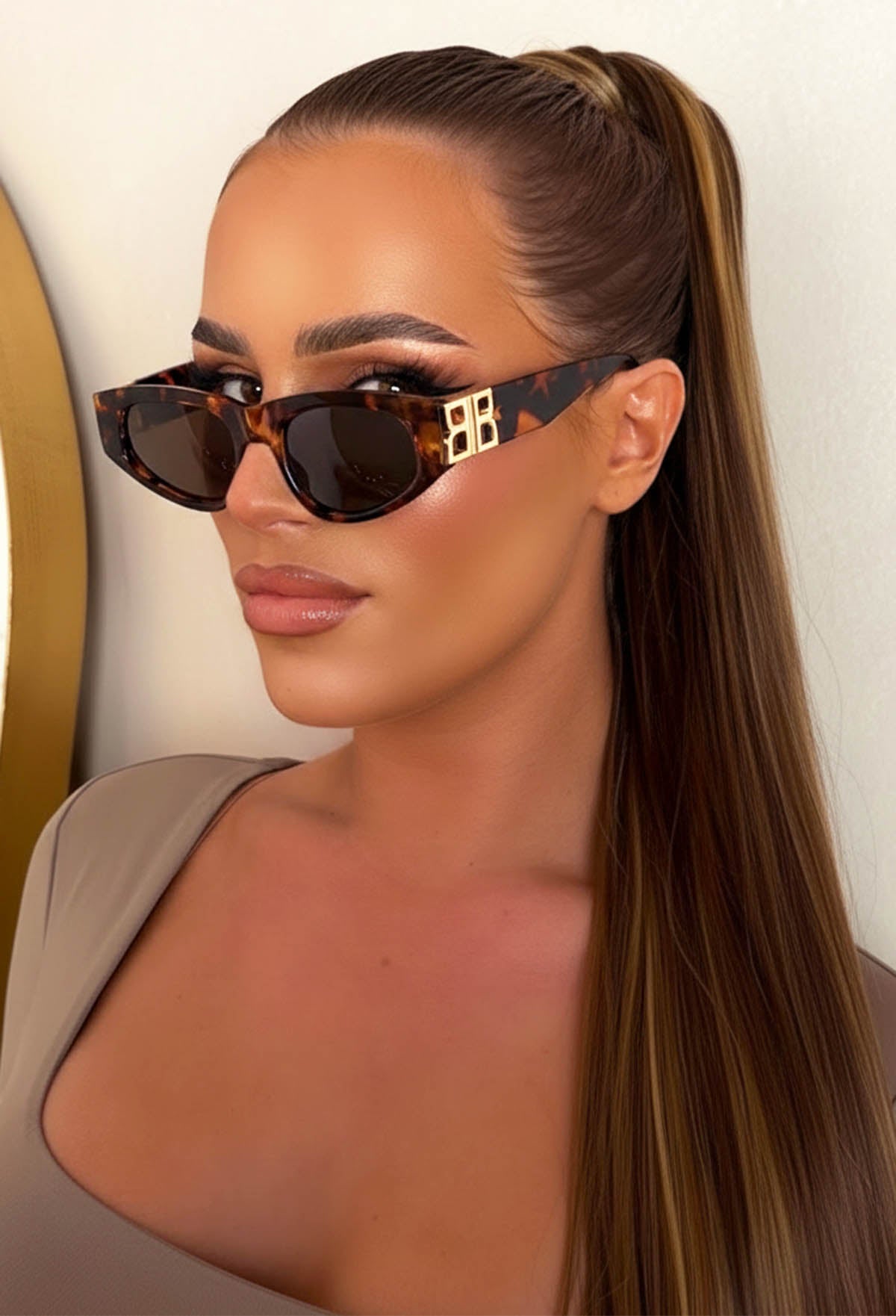 Flying Chic Brown Cateye Sunglasses