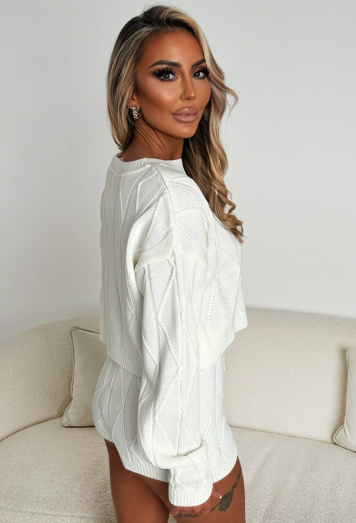 Gentle Tease Cream Knitted Lounge Jumper