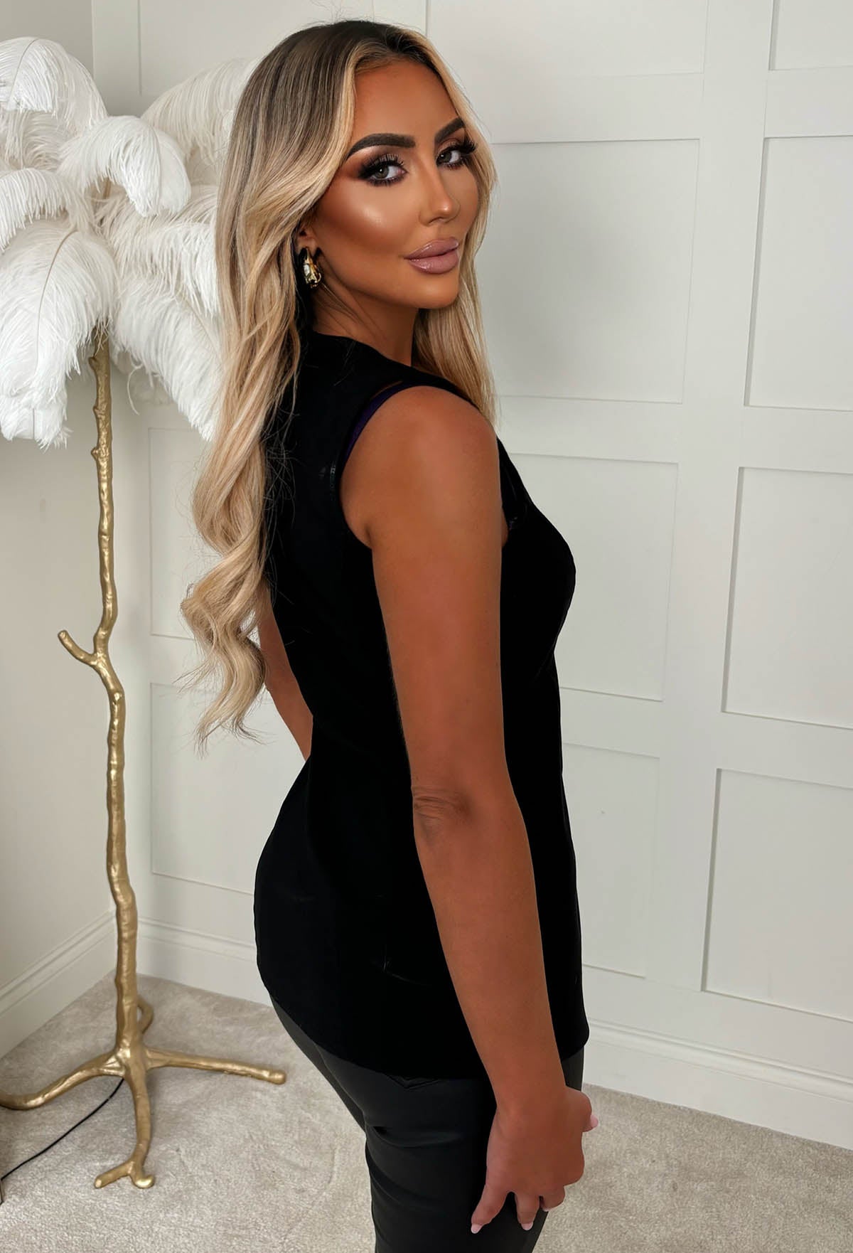 Glam Babe Black Bengaline Waistcoat