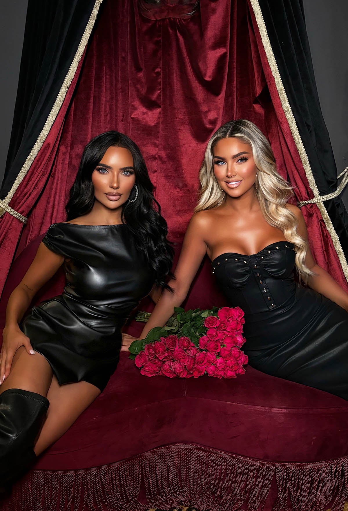 Glam Gloss Black Faux Leather Ruched Top