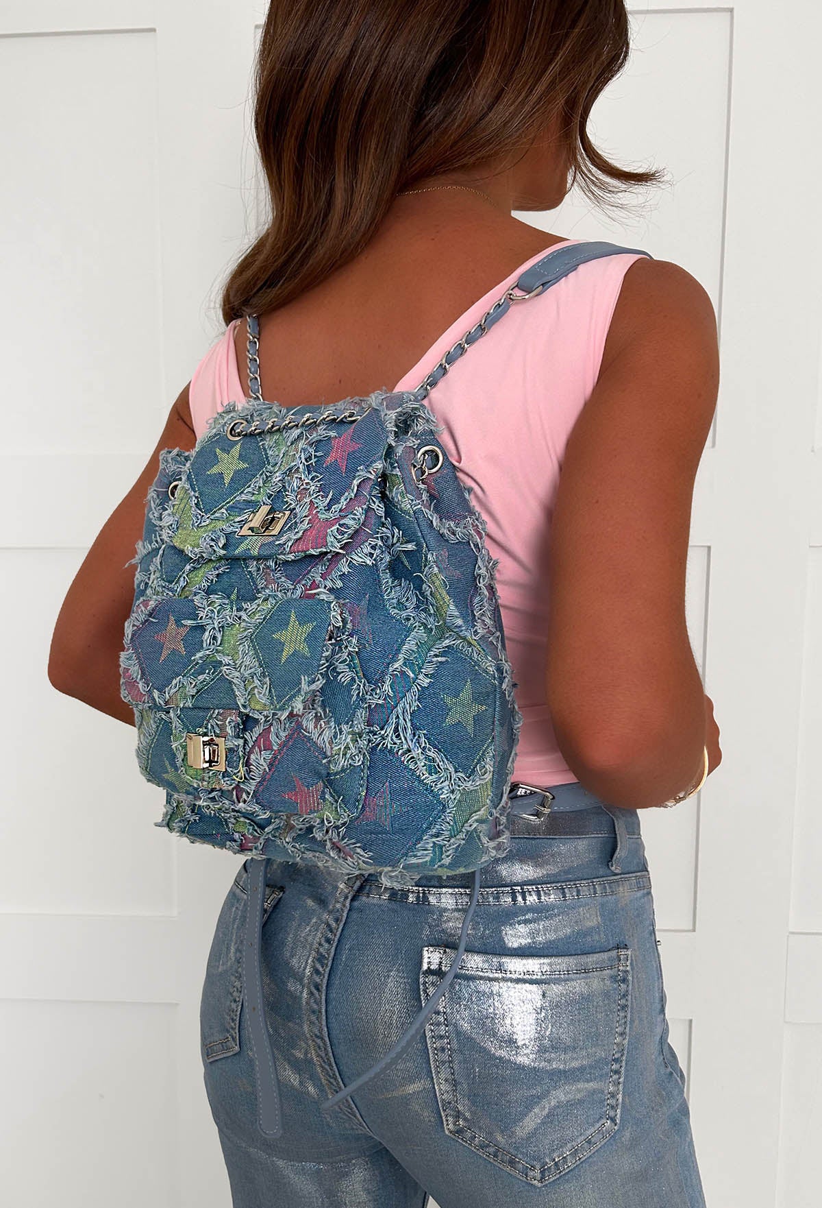 Glam Goals Multi Denim Backpack