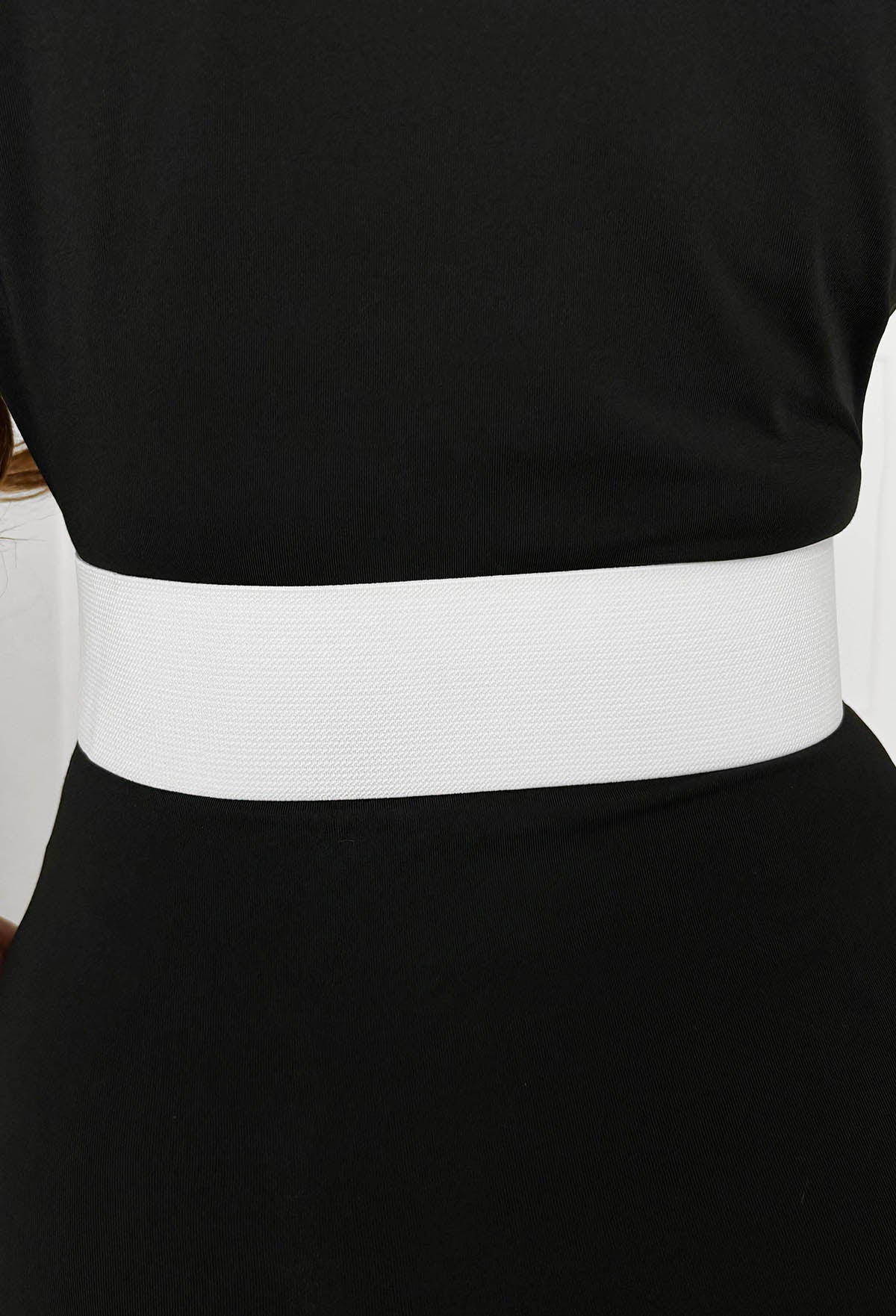Glamorous Life White Gold Buckle Elasticated Belt