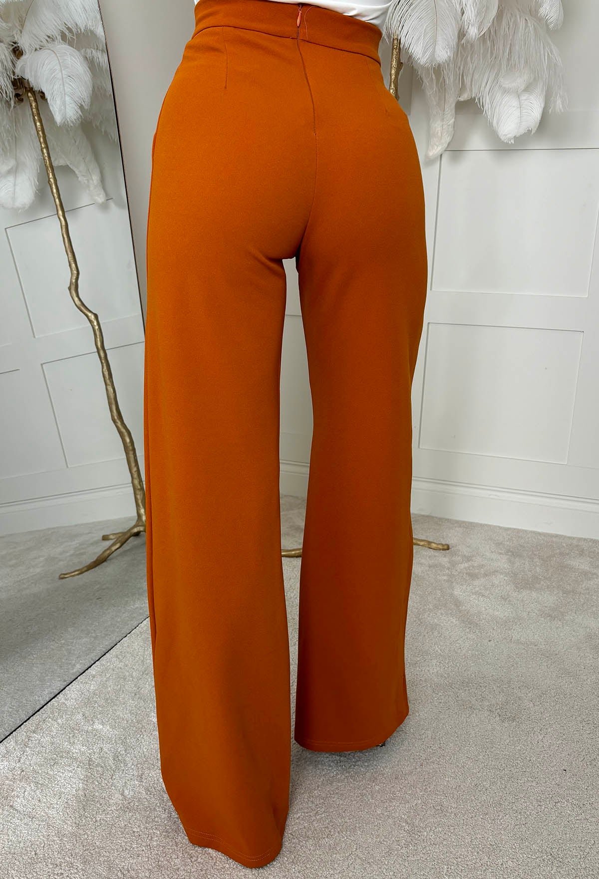 I See Fire Terracotta High Waisted Wide Leg Trousers