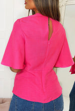 Knot Yours Hot Pink Knot Front Short Sleeve Top