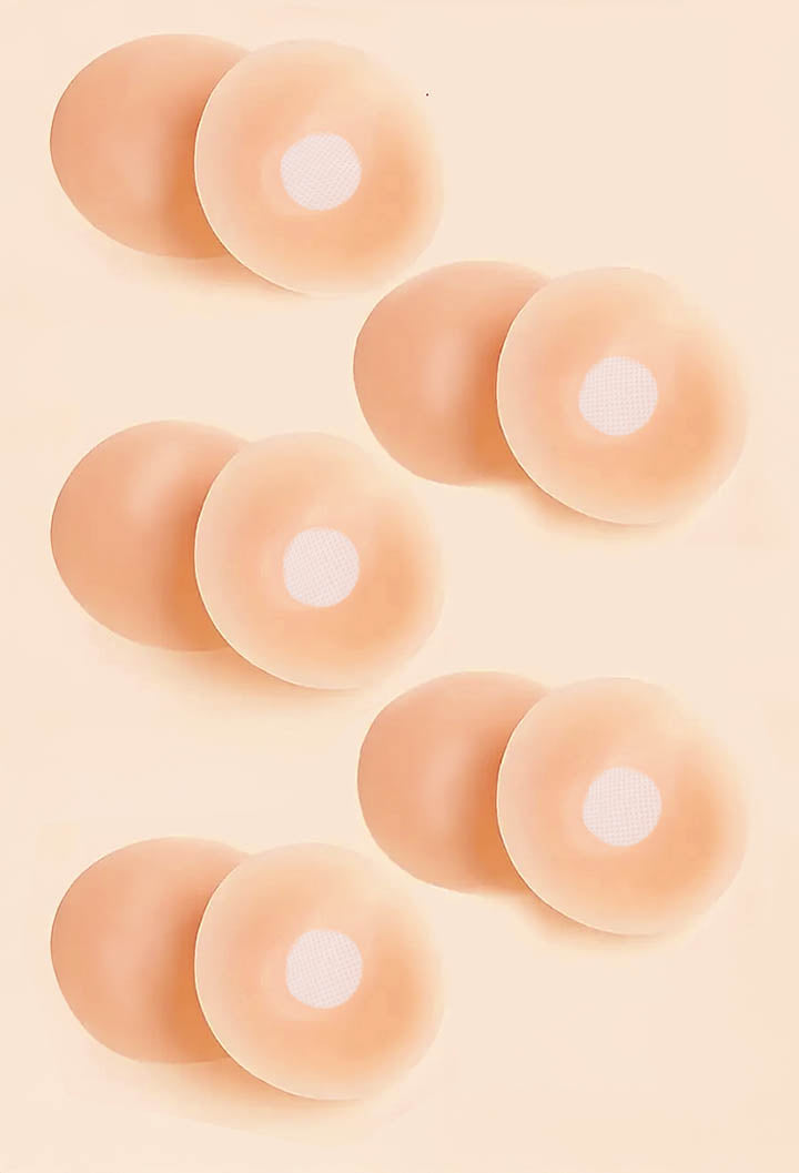 Keep Me Covered Beige 5 Pairs Of Nipple Covers With Tin
