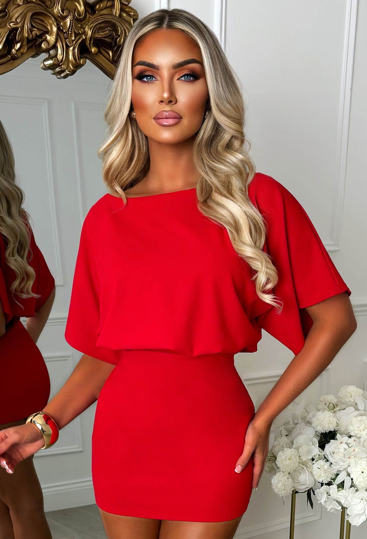 Irreplaceable Red Short Sleeve Fitted T-shirt Mini Dress