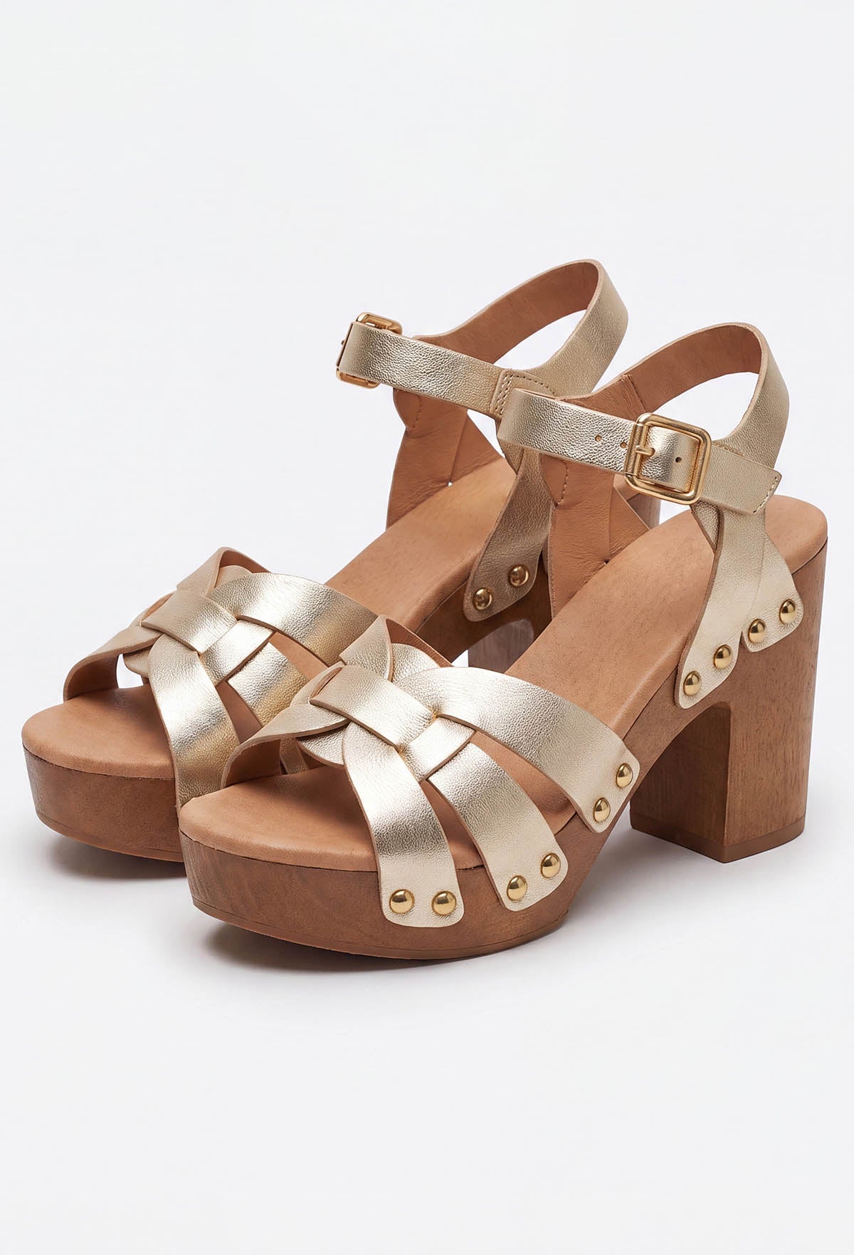 Gold Chunky Heels
