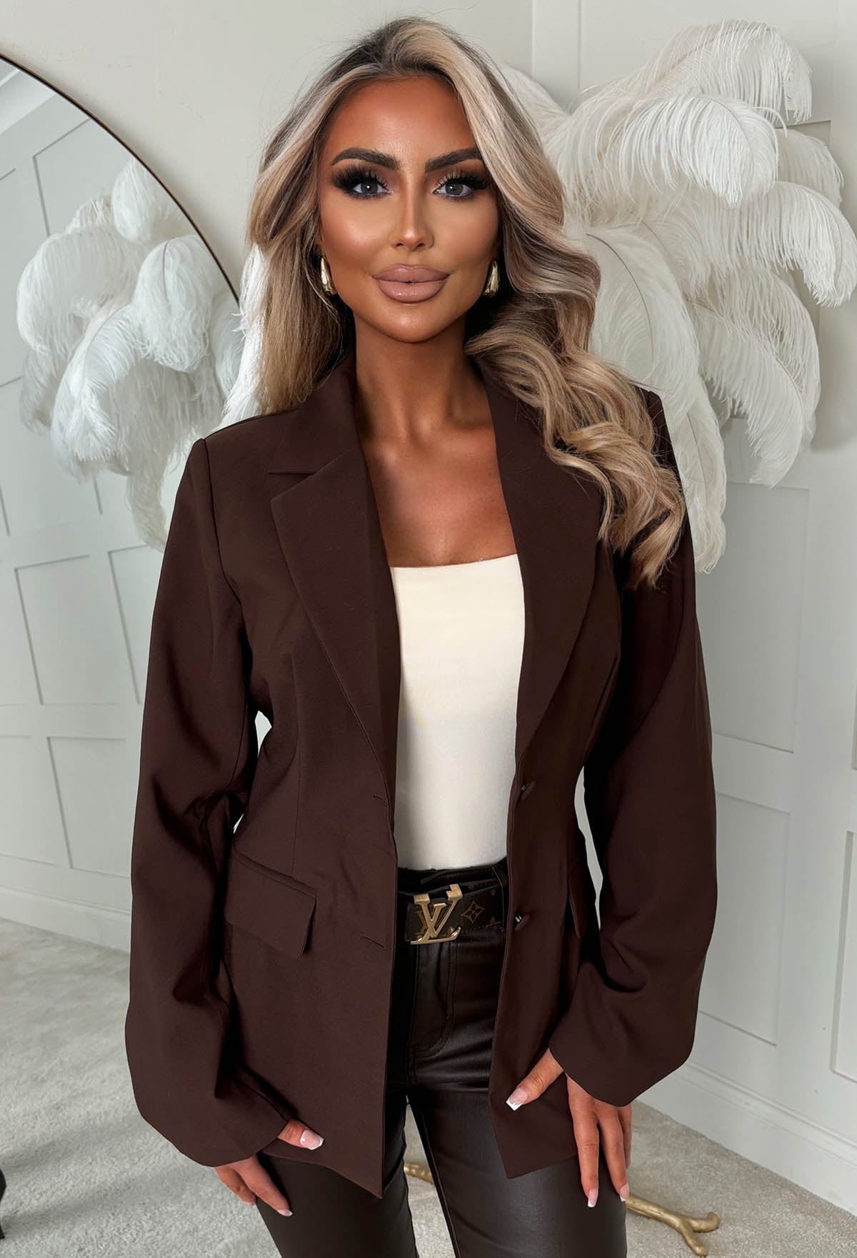 It Girl Essential Brown Fitted Blazer